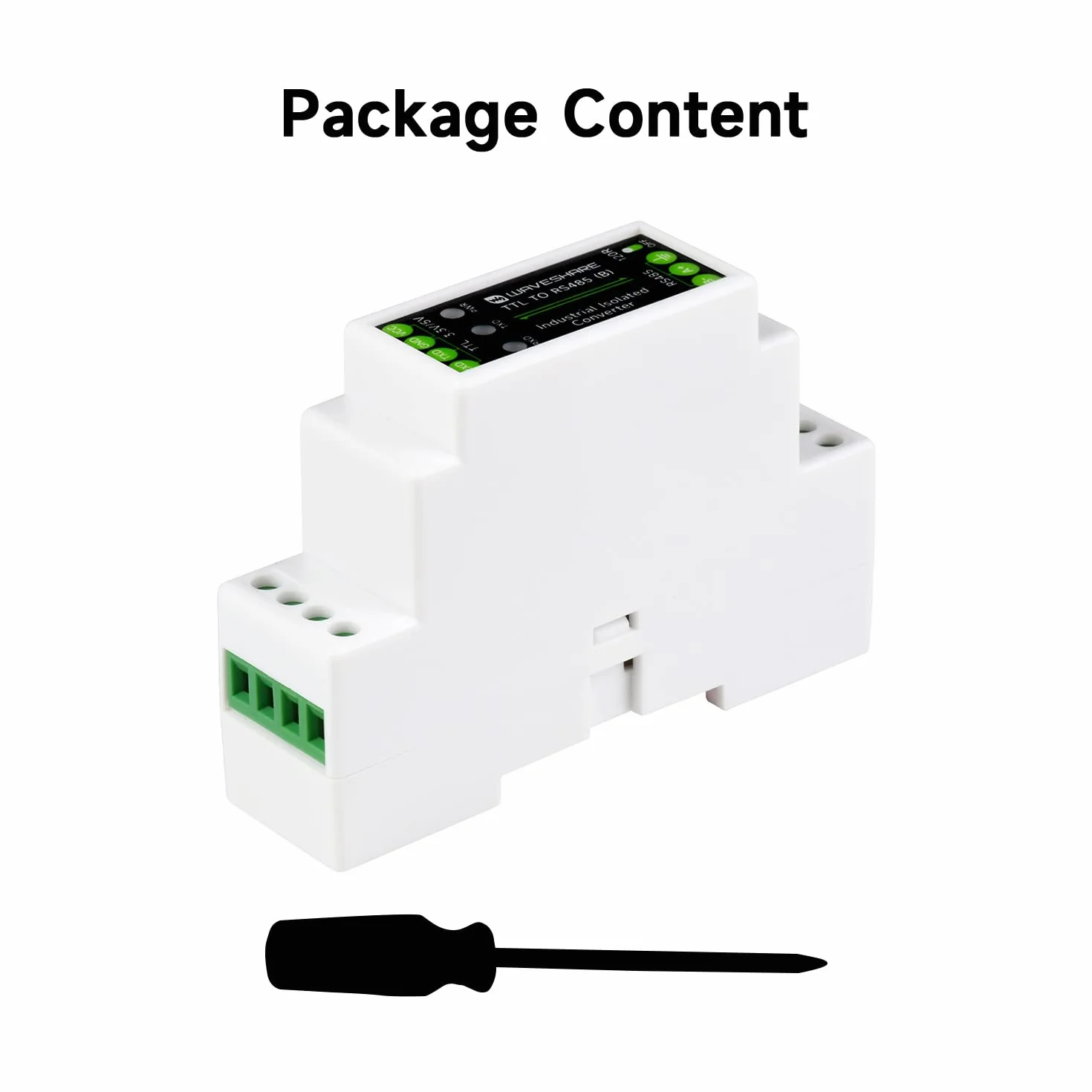 Waveshare Rail-mount TTL to RS485 Galvanic Isolated Converter 600W Lightningproof Anti-Surge
