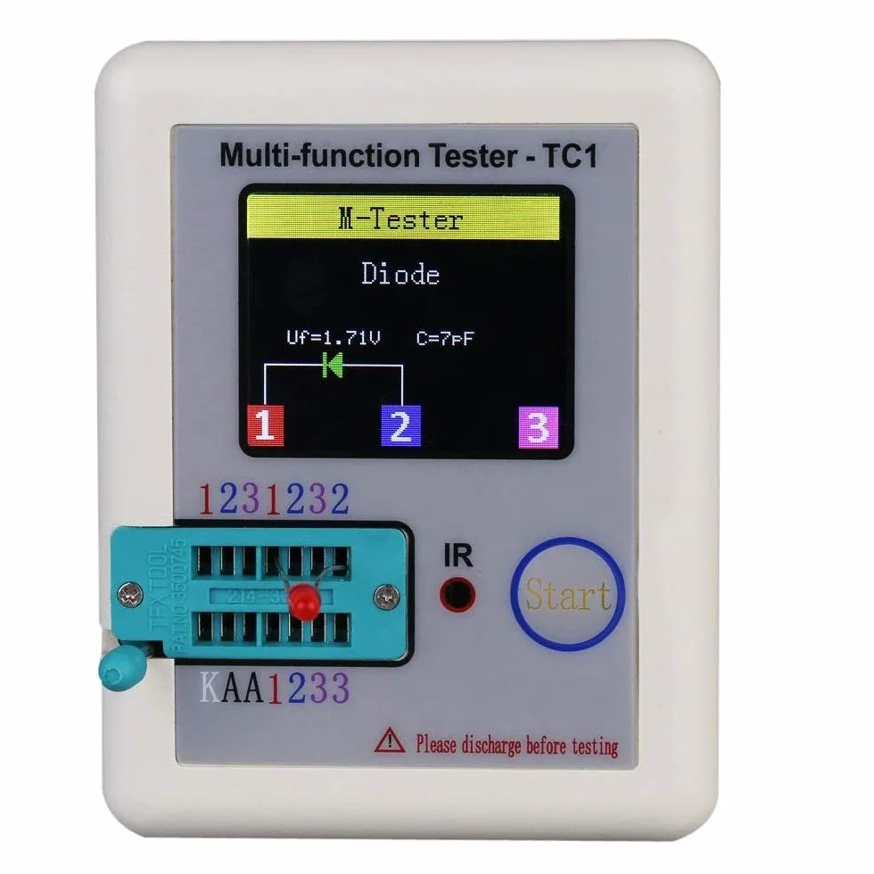 DollaTek 1,8 cala kolorowy wy?wietlacz kieszonkowy wielofunkcyjny TFT pod?wietlenie t?a tranzystor LCR-TC1 tester do diody, triody, kondensatora, oporu, tranzystora LW21