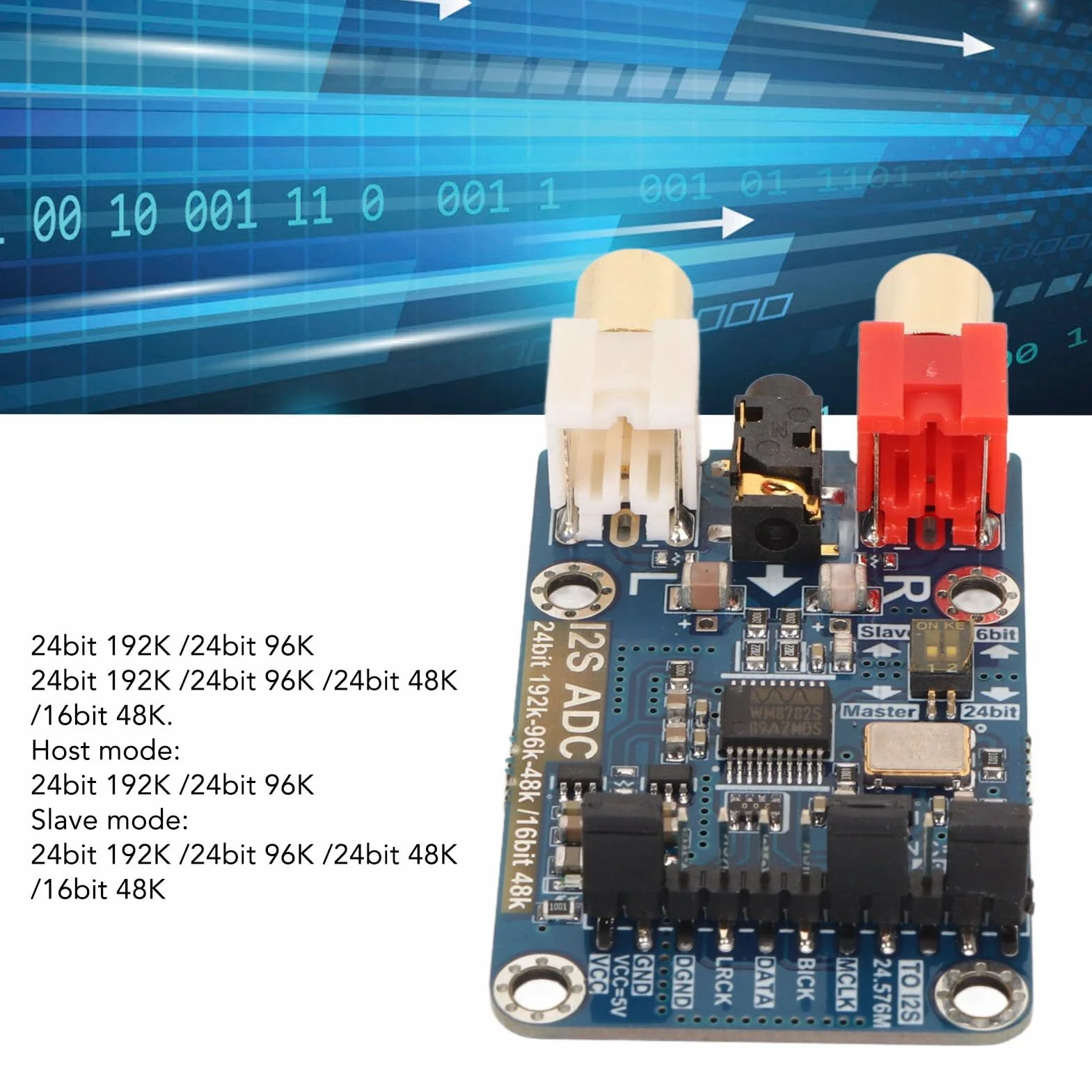 I2S ADC Audio Moduł Karty Przechwytującej Development Board Bezstratny Cyfrowy Dekoder