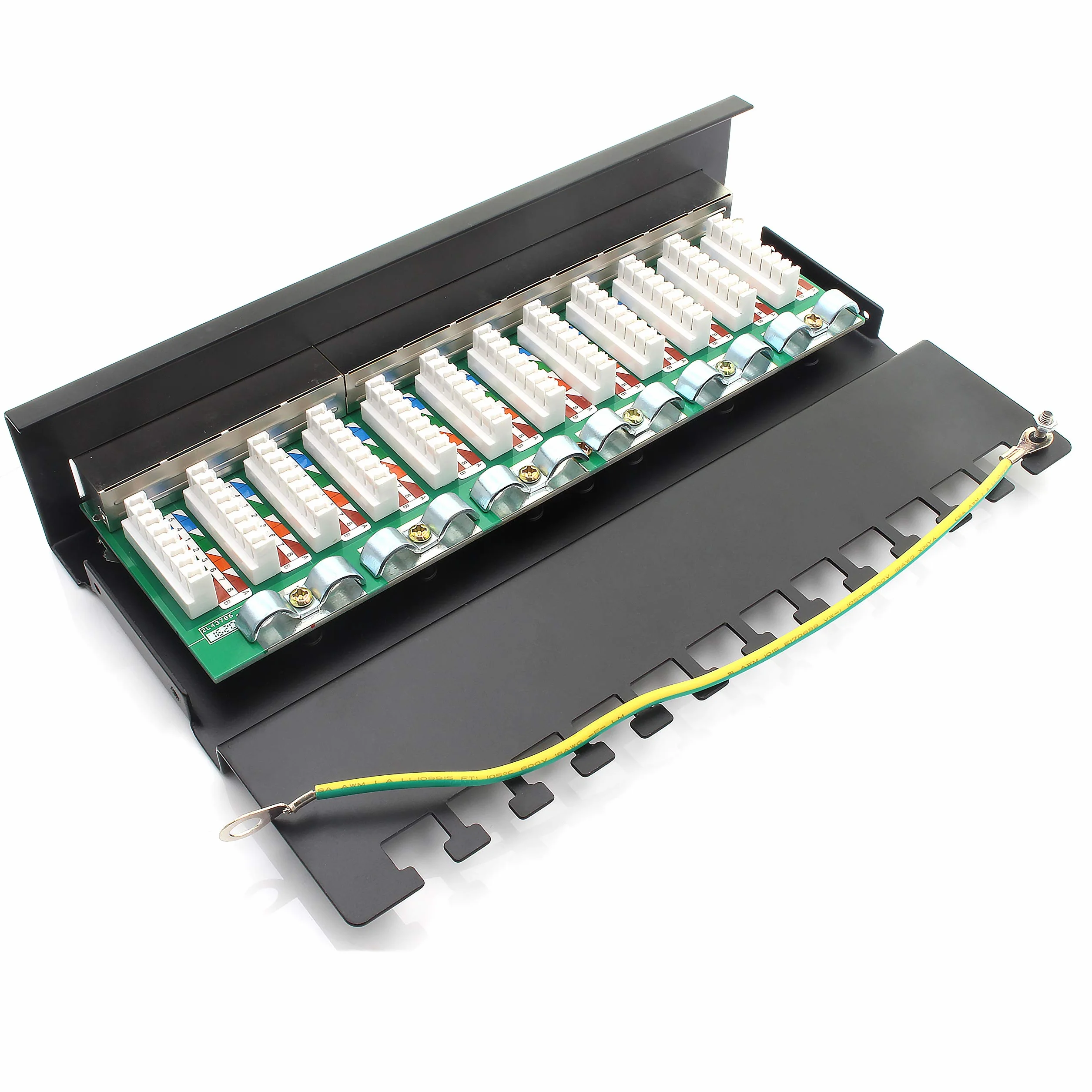 1aTTack.de panel krosowy CAT5 CAT6 CAT7 sieć RJ45 gniazdo Keystone metalowa obudowa CAT6 12 portów czarny patchpanel CAT6