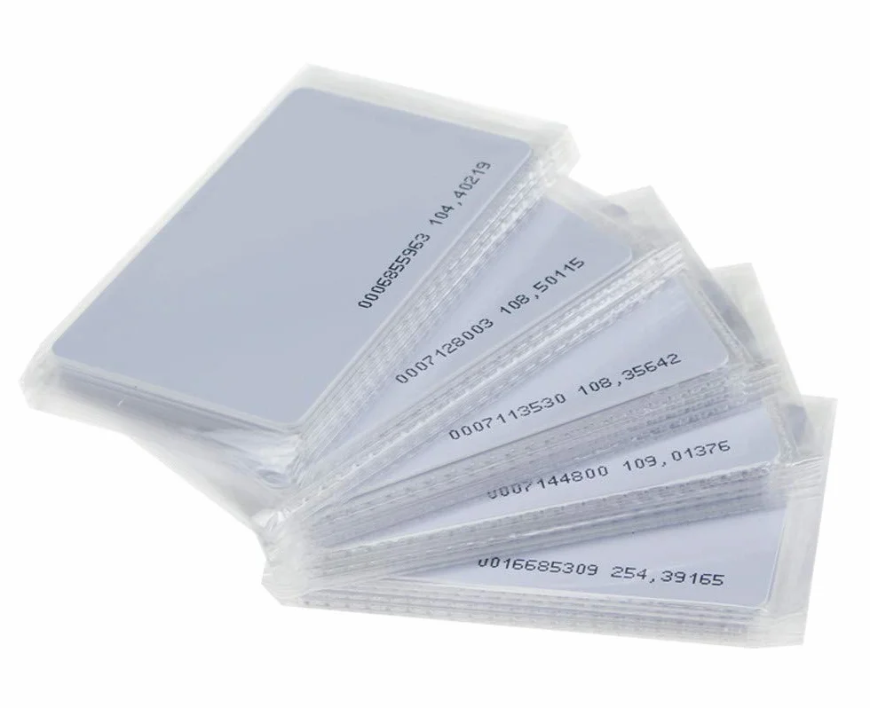 Karty RFID białe zbliżeniowe 125 kHz TK4100 EM4100 EM4200 Karta kontroli dostępu PVC (10 sztuk)