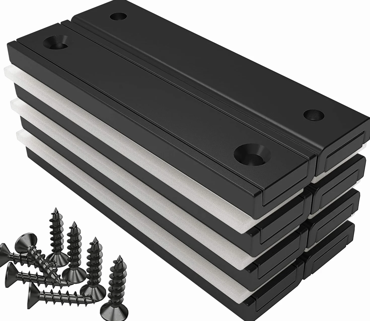 Magnetpro 8 sztuk magnesów prostokątnych 30 kg, siła 60 x 13,5 x 5 mm, czarna powłoka epoksydowa, bardzo odporna na rdzę, nadaje się do użytku na zewnątrz, do użytku domowego i przemysłowego magnesu