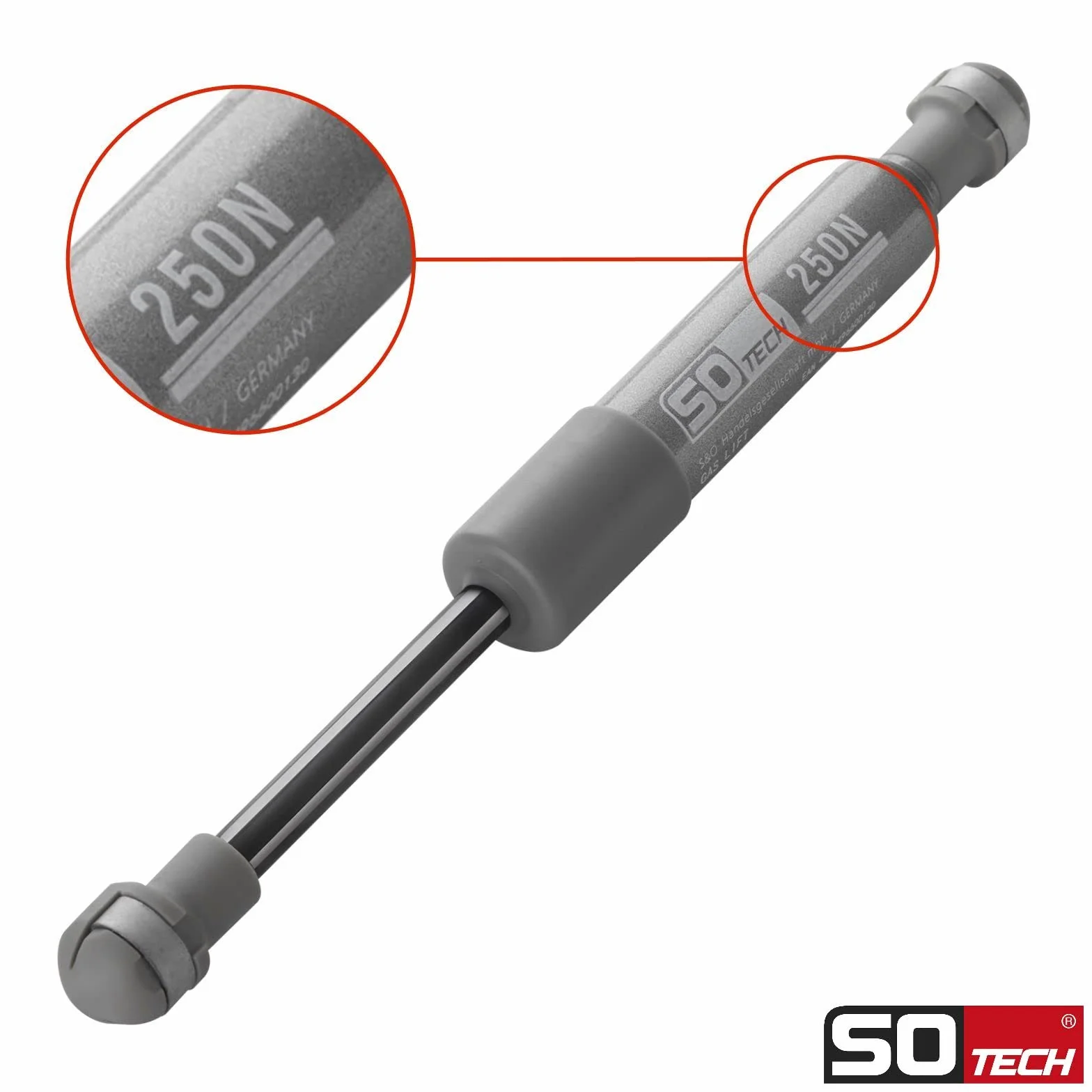 Sotech Lift-O-Mat Stabilus Zestaw 2 sprężyn gazowych 250 N do systemów Kesseböhmer (edycja 2019), wzmocnione
