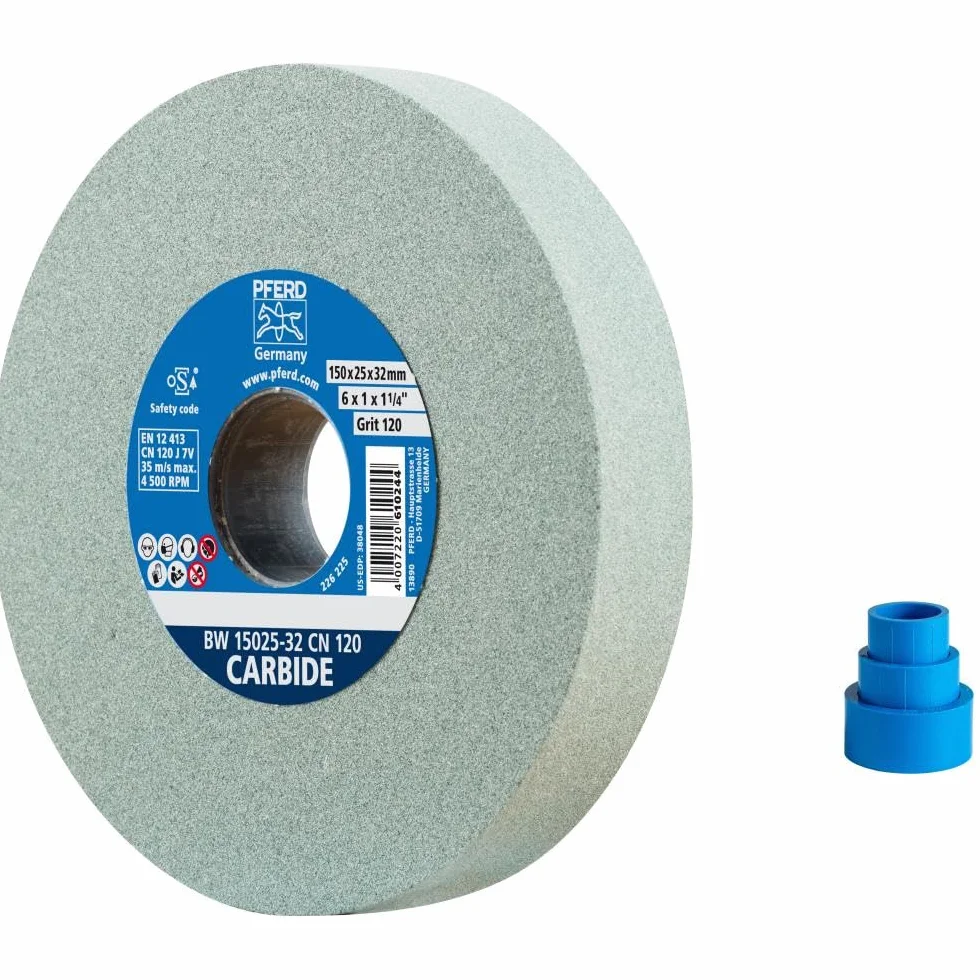 PFERD Tarcza szlifierska CARBIDE 150 x 25 x 32 mm SiC 120 do twardych materiałów z tulejami redukcyjnymi