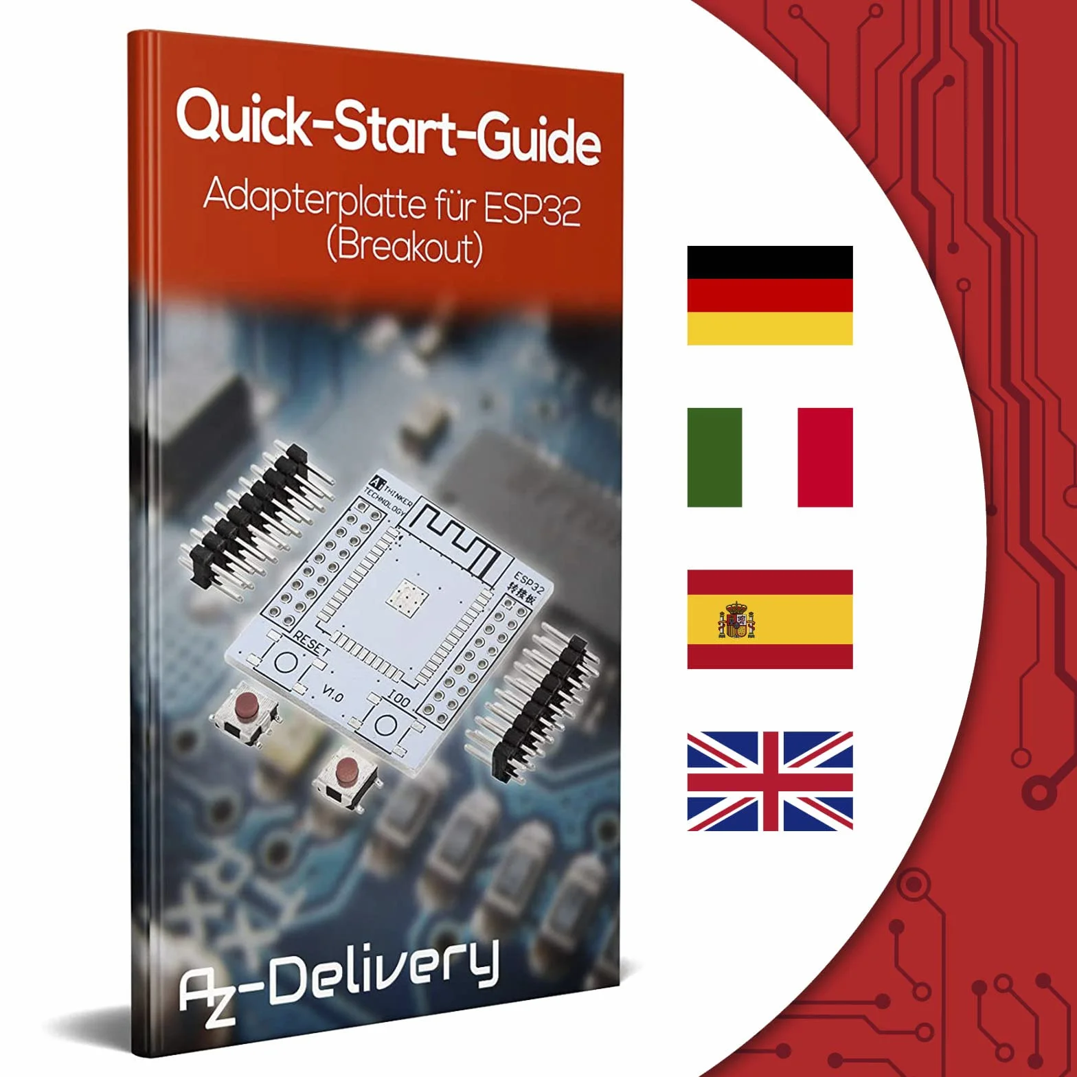 AZDelivery 5 x ESP8266 ESP-12F ulepszona wersja do ESP-12E WLAN WIFI moduł z płytą adaptera kompatybilny z Arduino w tym e-Book!