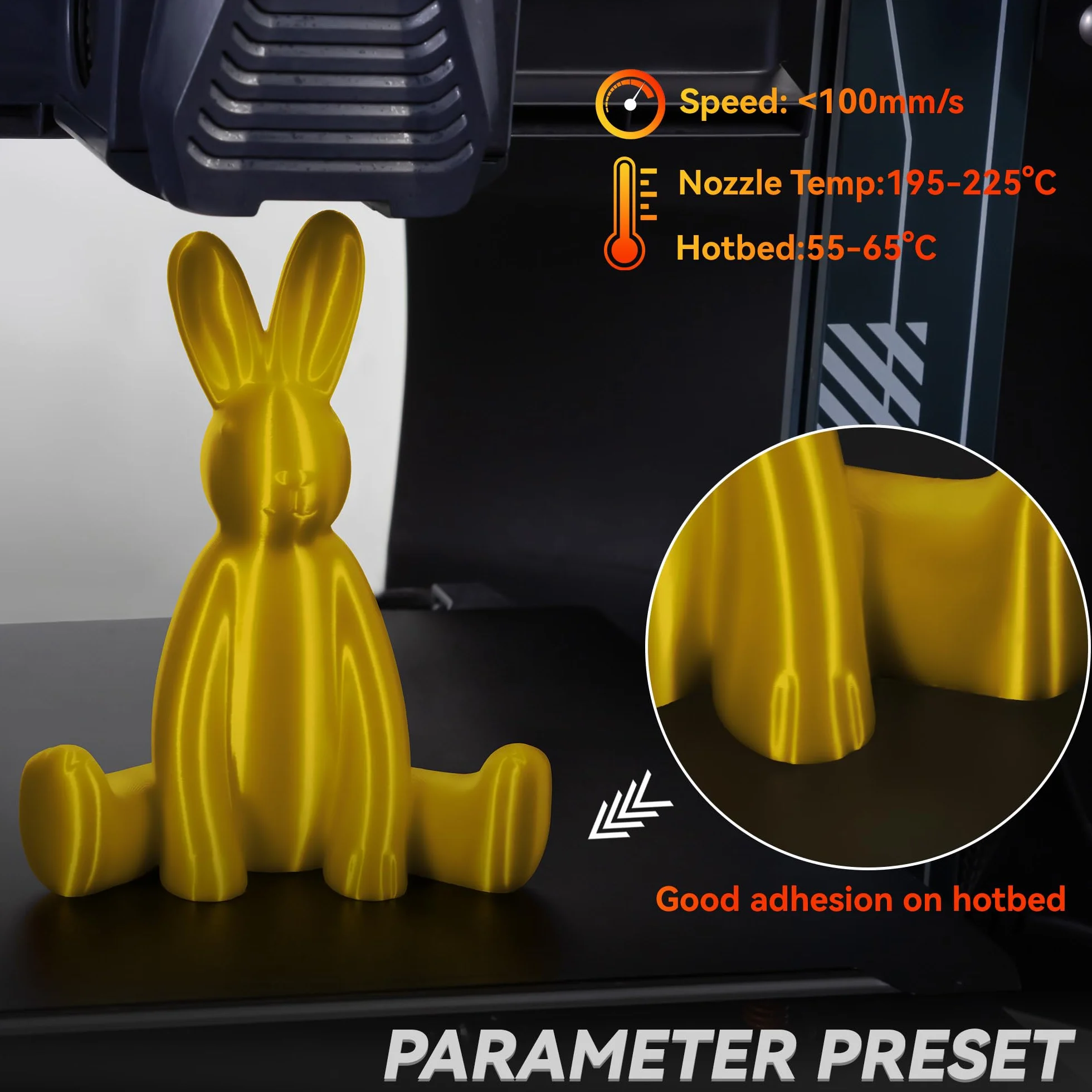 Silk filament PLA 1,75 mm Tinmorry do drukarki 3D 1 kg złoty