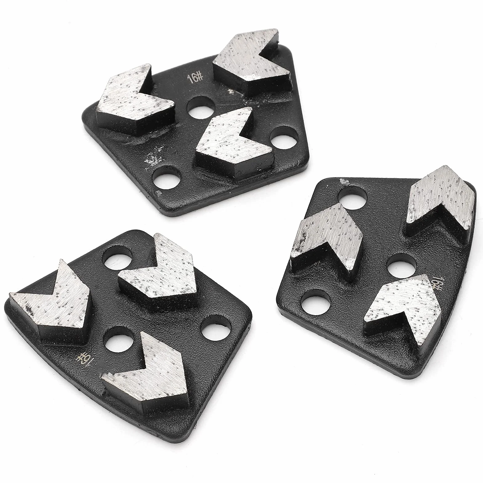 3 szt. Buty do Szlifowania Diamentów, 16# Czarne Trapezowe Szlifierki Diamentowe do Szlifowania Betonu Buty Narzędzie Tnące Zestaw Dysków