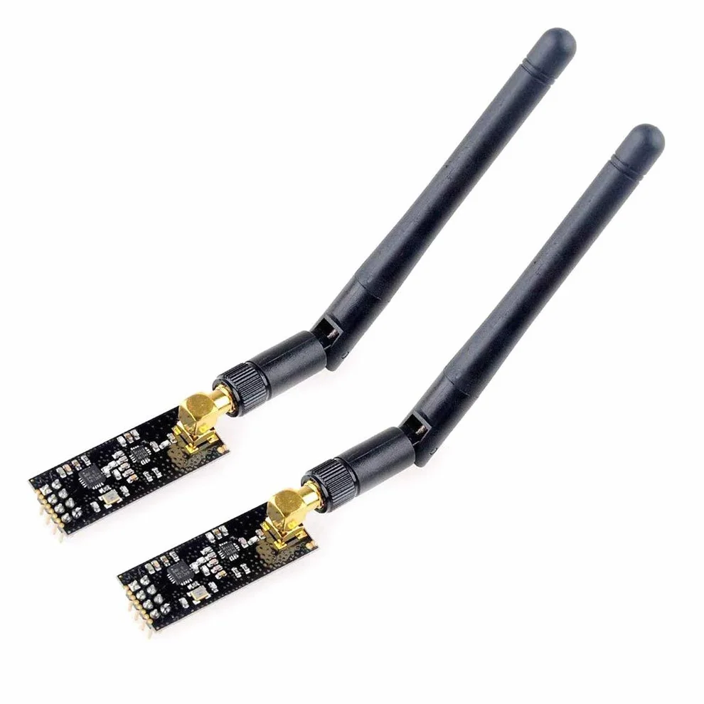 Hailege 2 szt. NRF24L01+PA+LNA bezprzewodowy moduł nadawczo-odbiorczy RF z anteną SMA 2.4G 1100m kompatybilny