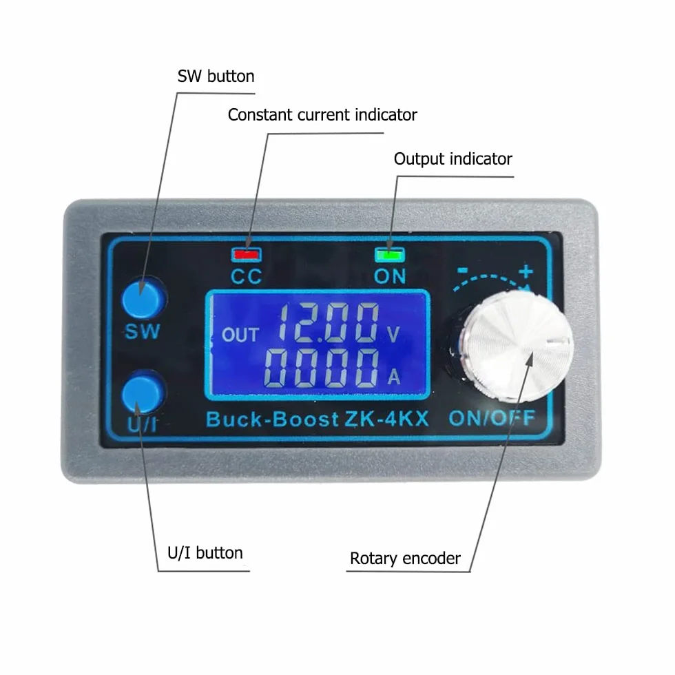 DollaTek ZK-4KX CNC DC Buck Boost Converter CC CV 0,5-30 V 4 A moduł zasilania regulowany