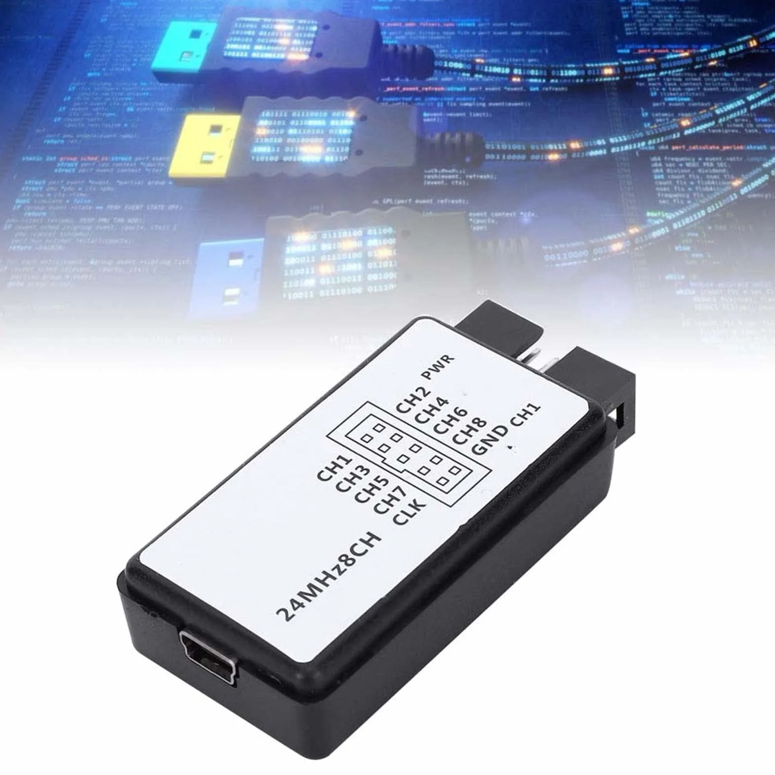Analizator logiczny USB 24 MHz mini cyfrowy rozmiar kieszeni 8-kanałowej pamięci zestaw urządzeń pamięci wejściowej