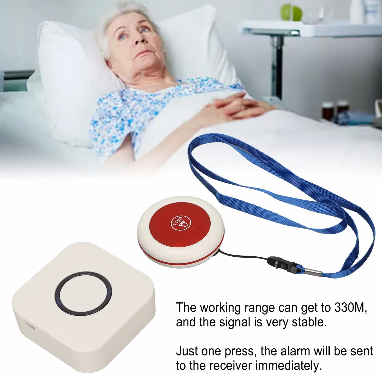 Opiekun Pager Bezprzewodowy System Wezwania Pielęgniarki Bezprzewodowy Przycisk Wezwania Alarmowego Ponad 900 Stóp dla Seniorów Starszy Pacjent Szpital Domowy w Nagłych Wypadkach