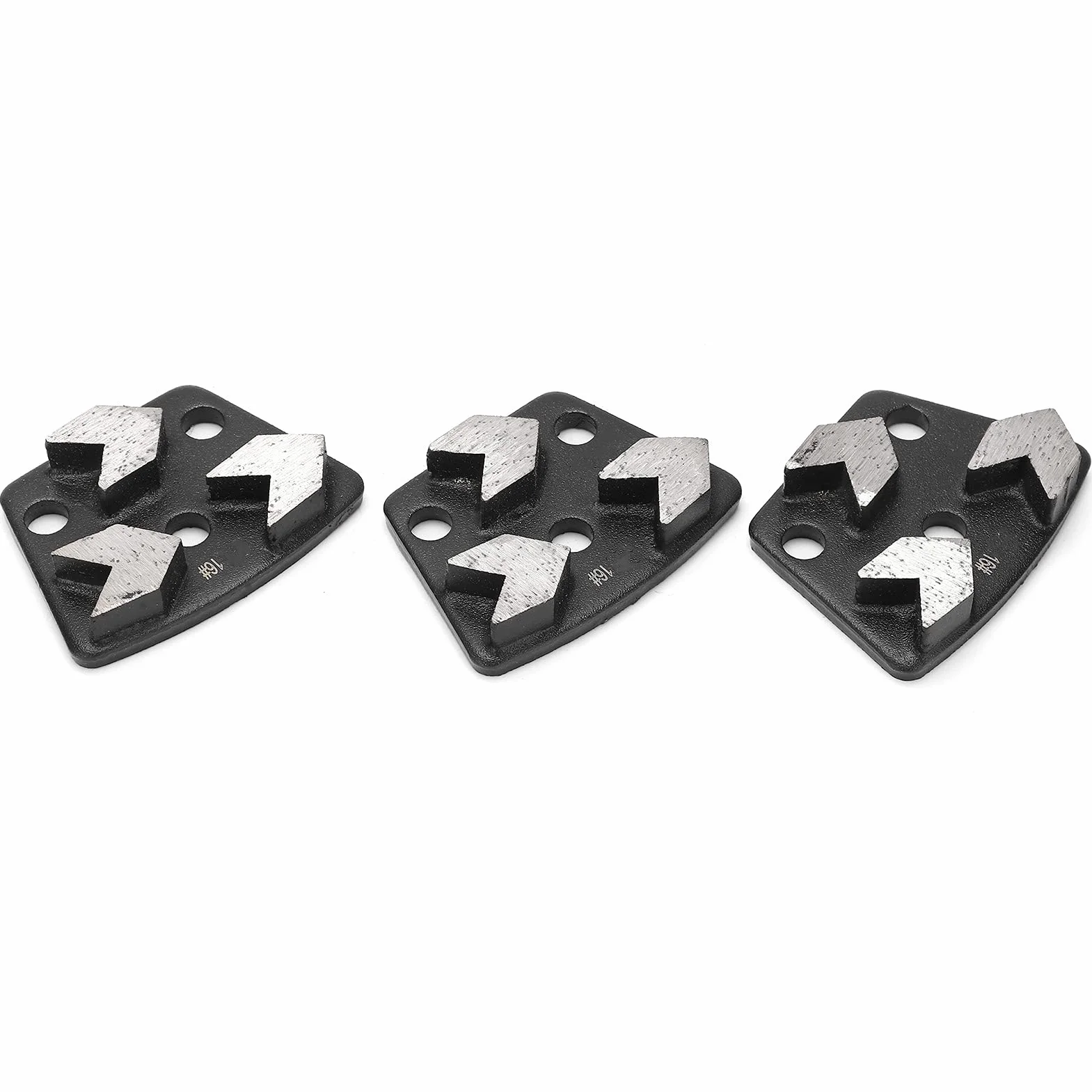 3 szt. Buty do Szlifowania Diamentów, 16# Czarne Trapezowe Szlifierki Diamentowe do Szlifowania Betonu Buty Narzędzie Tnące Zestaw Dysków