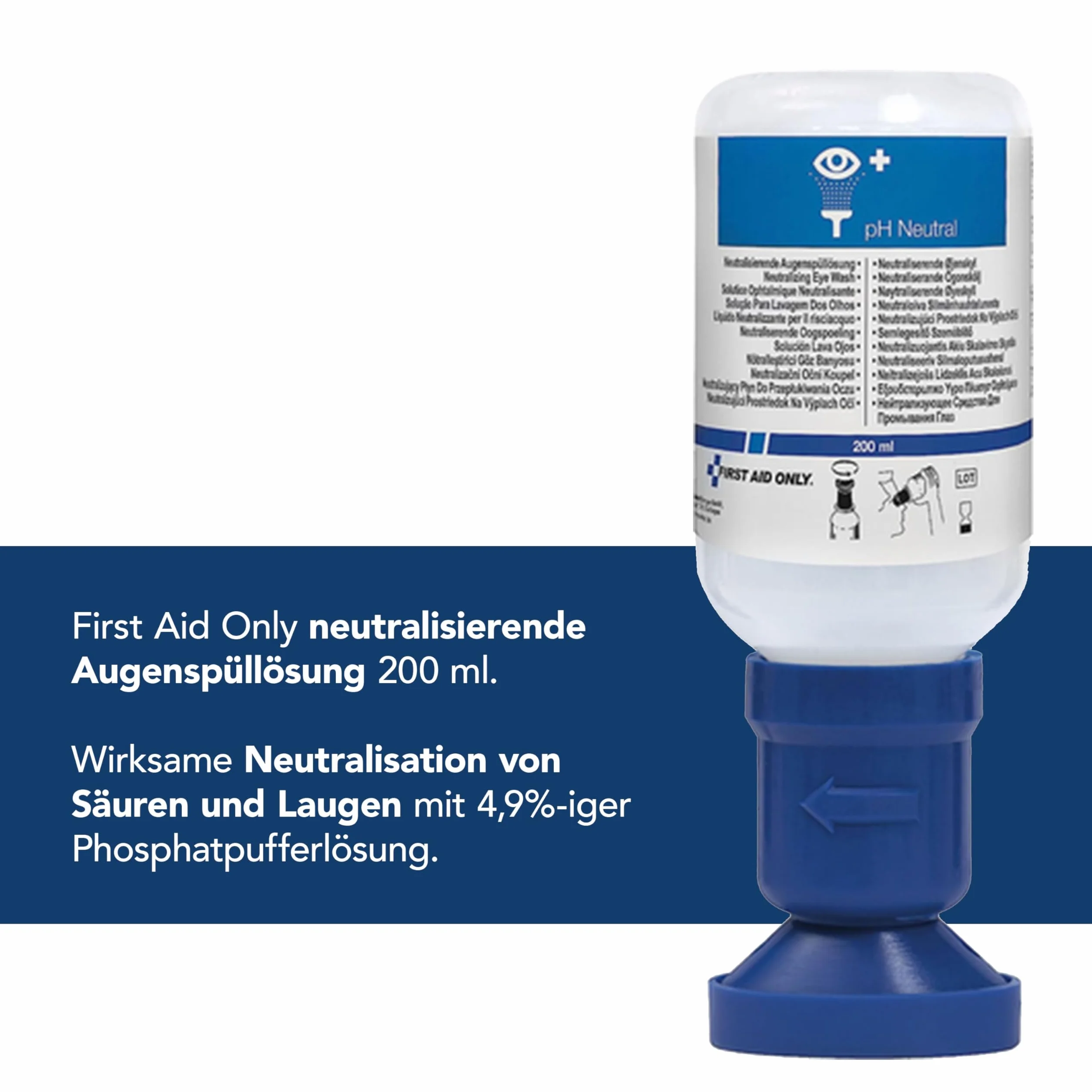 First Aid Only P-44012 00 neutralizująca butelka do płukania oczu "Neutralne pH", 200 ml