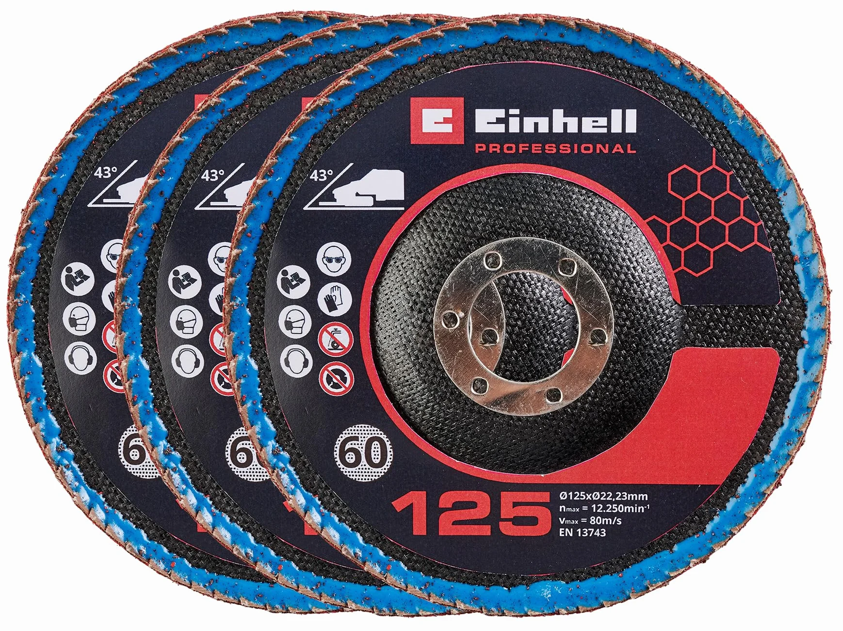 Einhell zestaw ceramicznych tarcz szlifierskich Ø 125 mm K60 do szlifierek kątowych