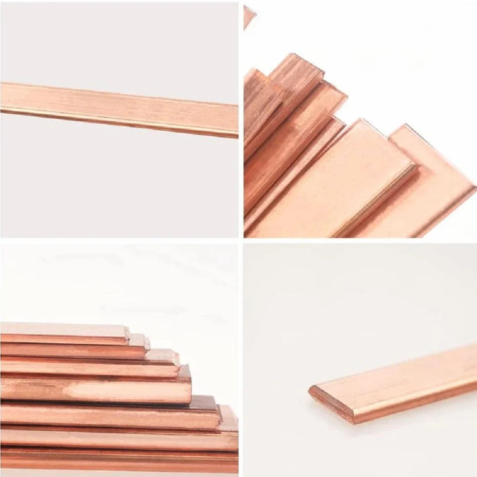 Płaska taśma miedziana - 2 szt. Miedziany pręt gruby 1 mm czysta miedź Prostokątna stała blacha o szerokości 5/6-40 mm Długość 500 mm,Width: 10mm