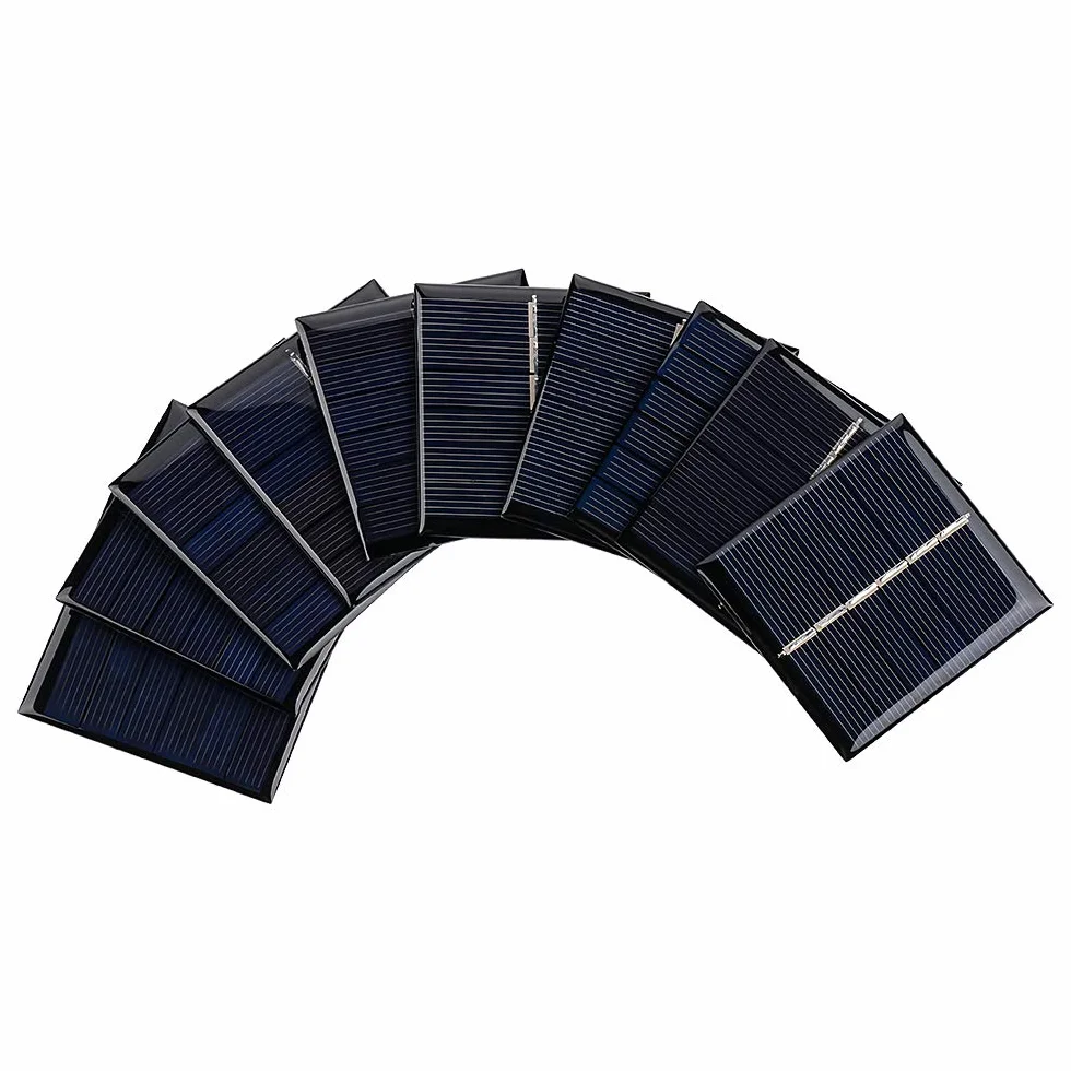 AOSHIKE 10 szt., 3 V 120 mA, mikropanele słoneczne, ogniwa DIY, solarna płyta epoksydowa, elektryczna zabawka, materiały fotowoltaiczne, ładowarka 60 mm x 55 mm
