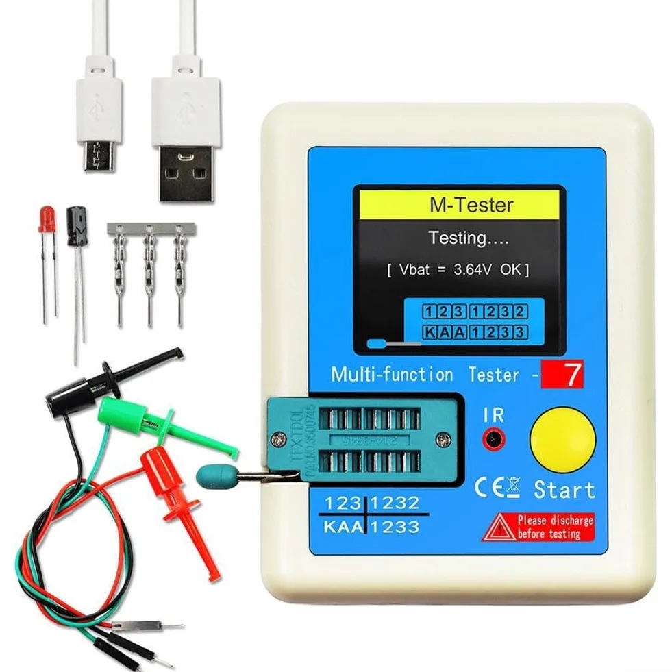 LCR-T7 Wielofunkcyjny kolorowy tester tranzystorowy TFT 3,5 cala do rezystora kondensatora diodowego NPN PNP MOSFET ESR Pomiar i testowanie sygnału na podczerwień