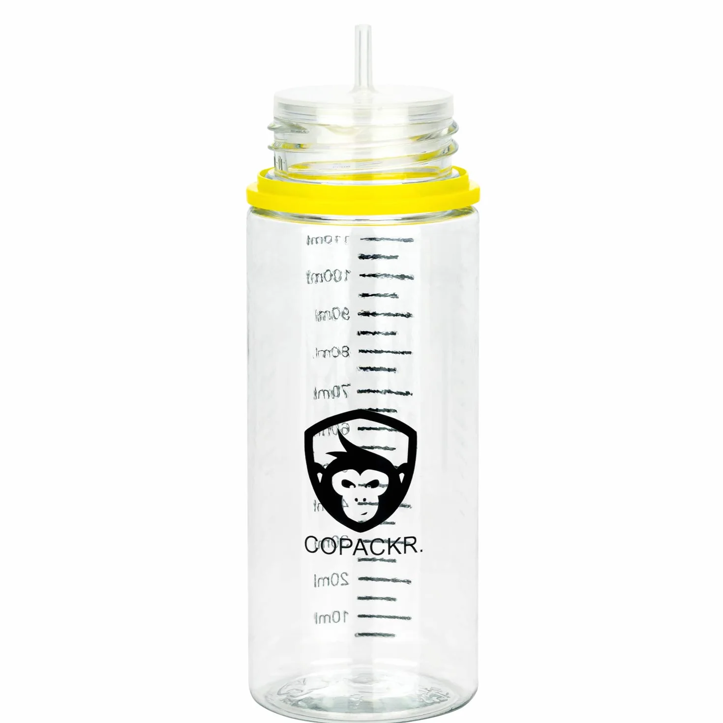 Copackr V3 5 butelek x 120 ml stopniowane butelki PET firmy Chubby Gorilla – butelki z kroplomierzem (przezroczysta butelka z czarnym zamknięciem)