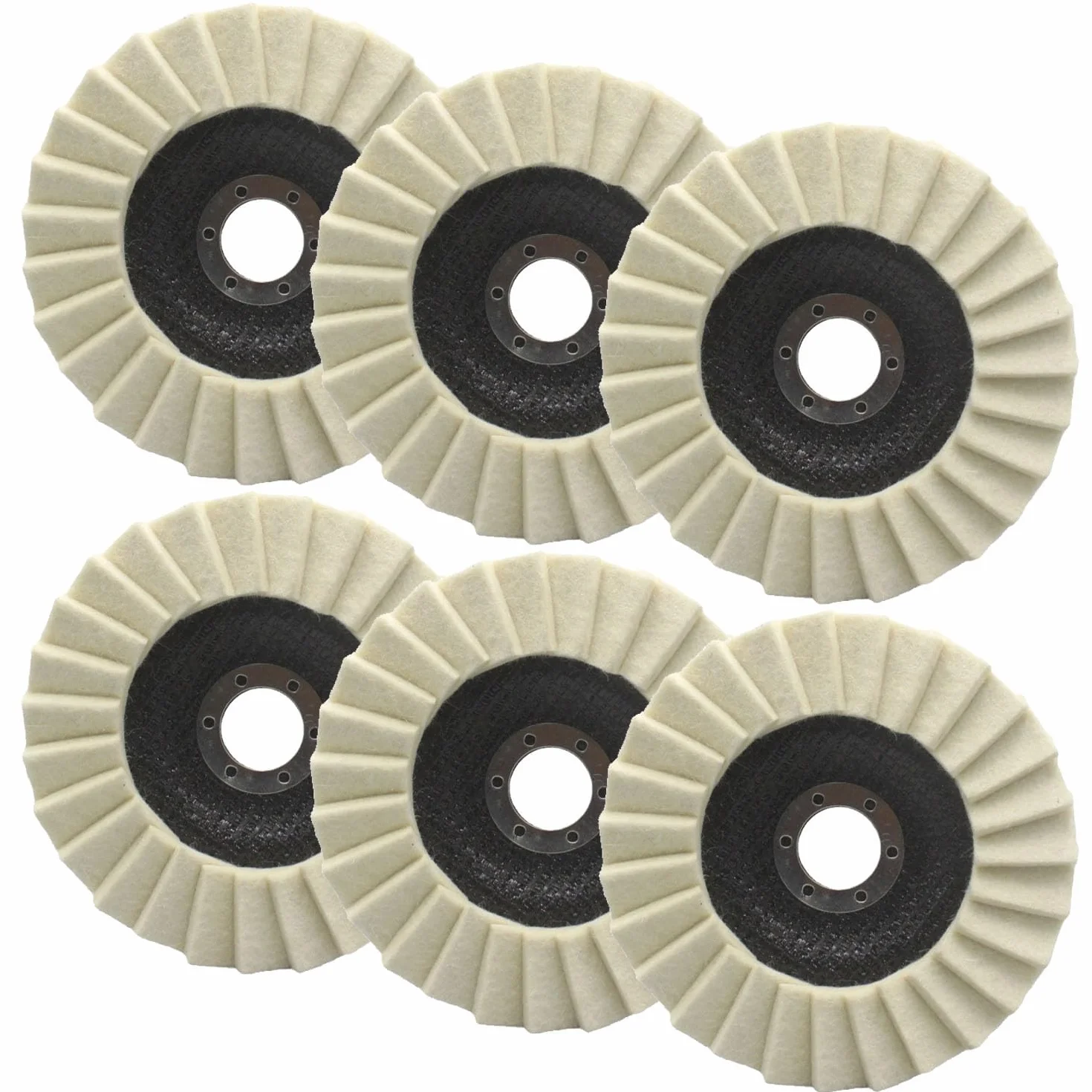 Nakładki polerskie 125 mm do szlifierki kątowej, filcowa tarcza 22,23 mm, zestaw 6 sztuk
