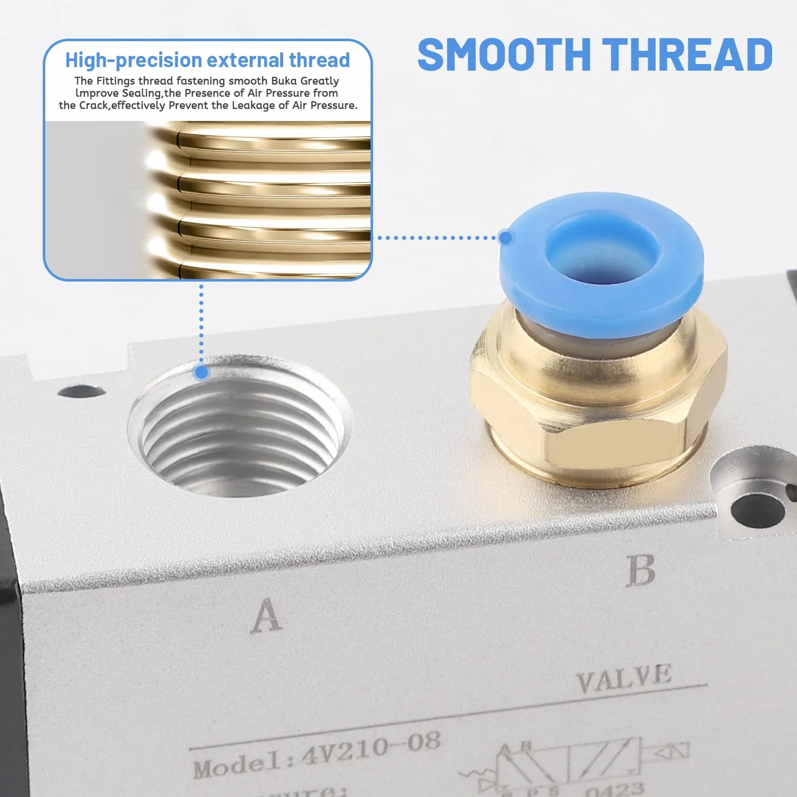 EXLECO Pneumatyczny zawór elektromagnetyczny 24 V DC 1/4" 5/2 aluminium