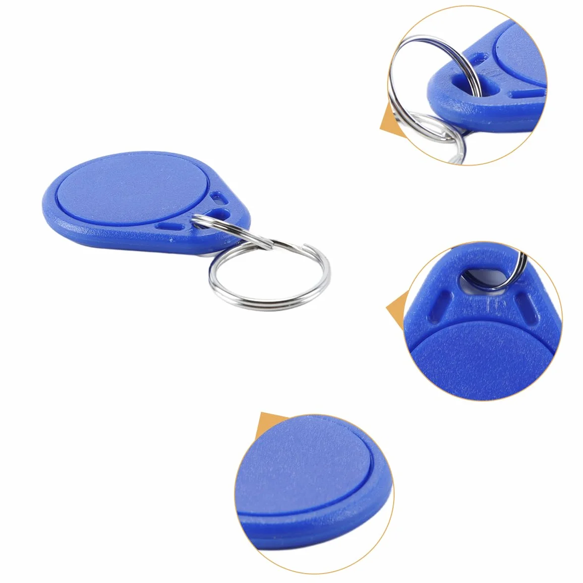 zalati 10 niebieskich breloków RFID NFC z wymiennym identyfikatorem UID 13,56 MHz i możliwością wielokrotnego zapisu – token kontroli dostępu do kopiowania/klonowania kart