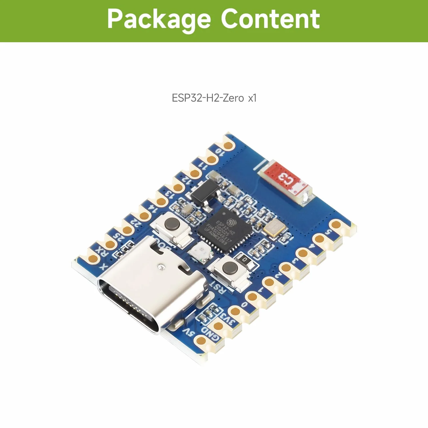 Waveshare ESP32-H2 Mini Development Board with ESP32-H2FH4S, 96MHz Processor, 4MB Flash, Support BLE/Zigbee/Thread Wireless Communication