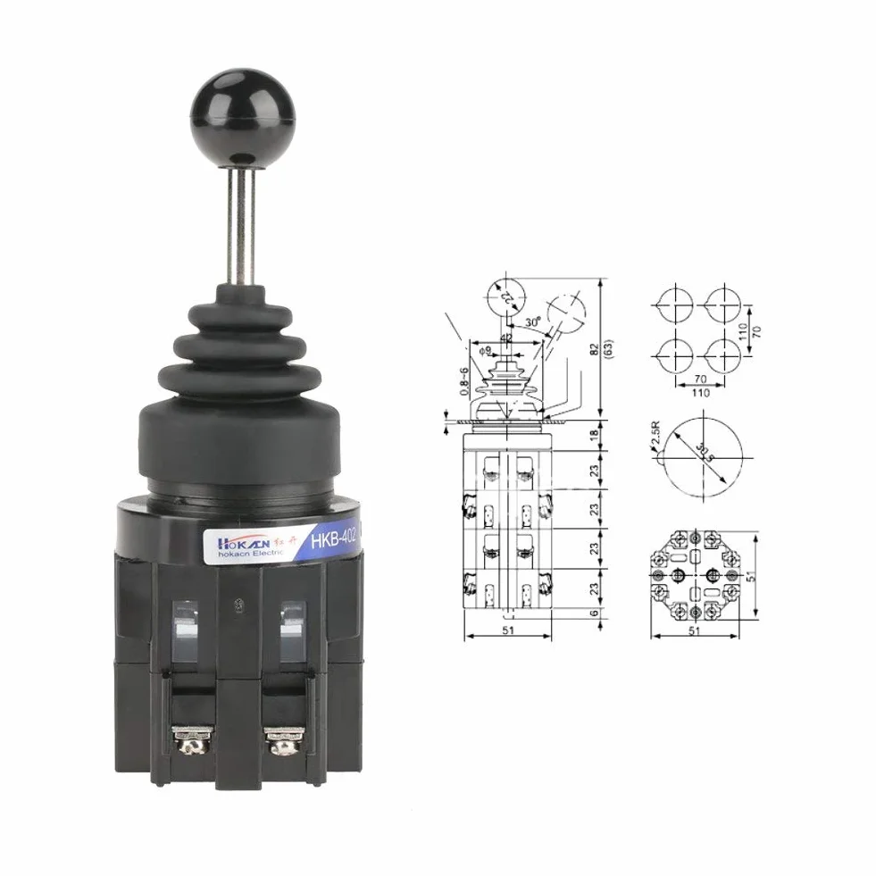 CS-402 4NO 4-pozycyjny Przełącznik Joysticka Powrót Chwilowy Przełącznik Joysticka Przełącznik Joysticka 30 Mm Monolever