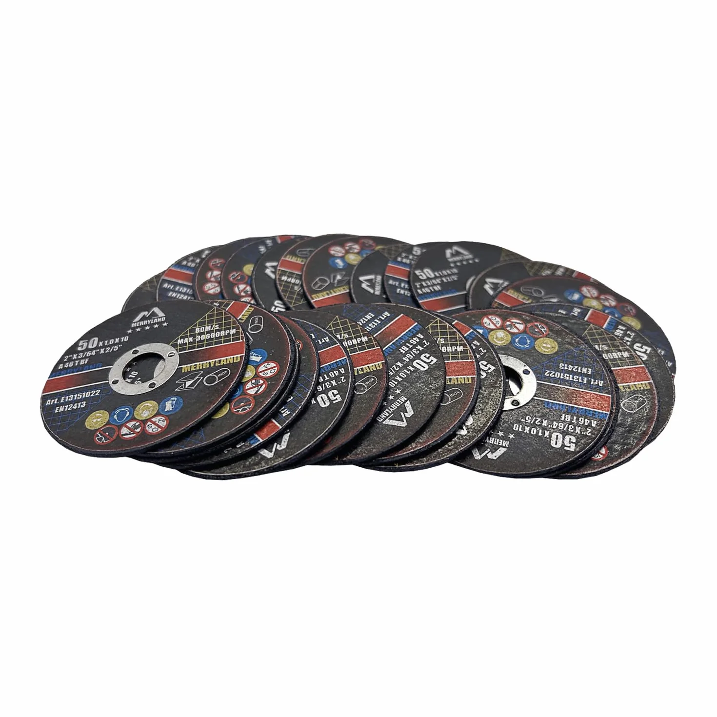 Merryland Tarcza Tnąca 50mm Metal Do Szlifierki Kątowej, 50 X 1,0 X 10 mm Stal Żelazo Stal Nierdzewna INOX Tarcze do Cięcia Super Cienki 25pcs, Expert-Line E13151022-25