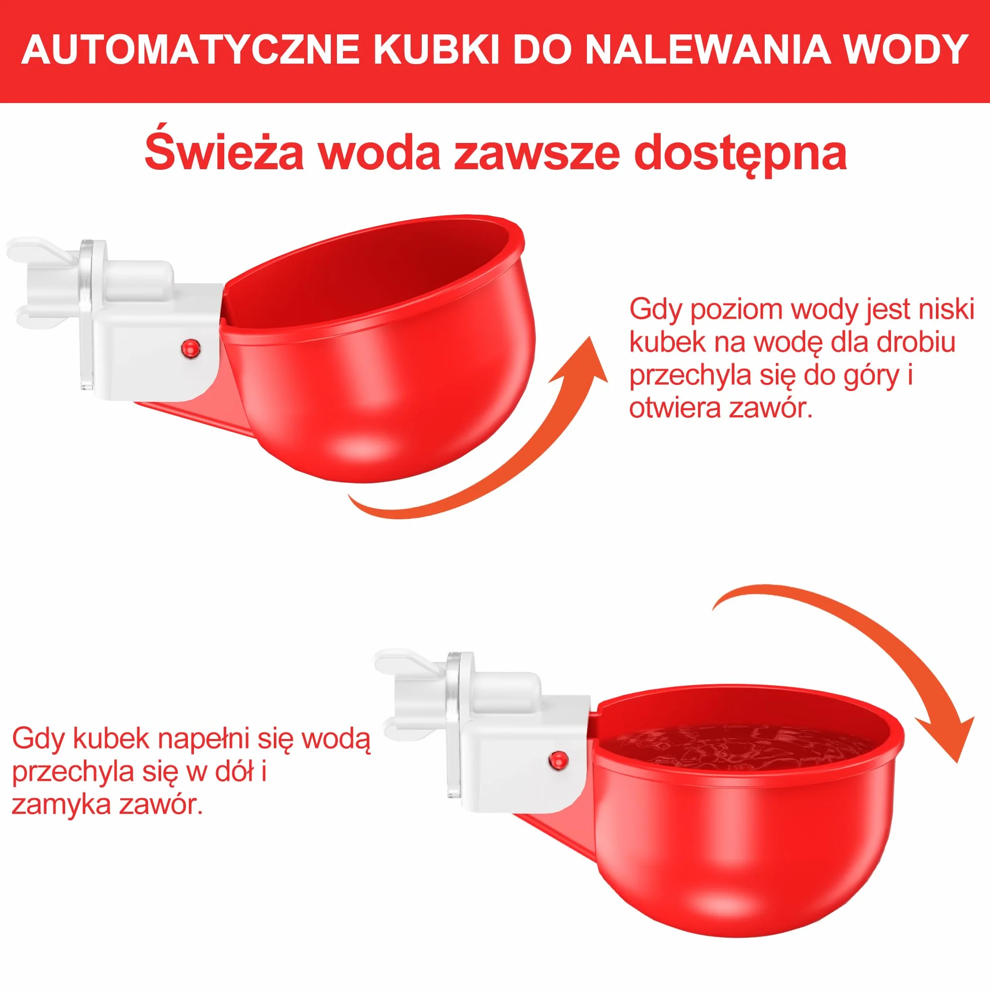 Automatyczne poidło dla kur MPT 1/8 cala zestaw 6 sztuk