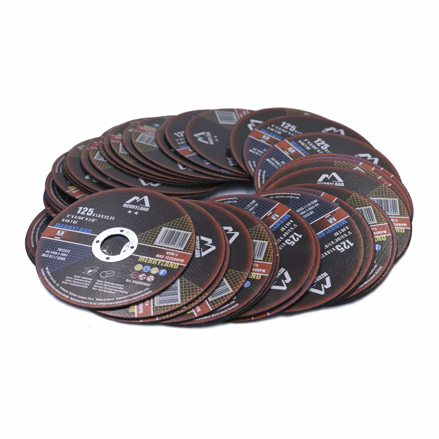 Merryland Tarcza Tnąca 125 Metal Do Szlifierki Kątowej, 125 X 1,0 mm Stal Żelazo Stal Nierdzewna INOX Tarcze do Cięcia Super Cienki 25pcs, Craft-Line C13081042-50