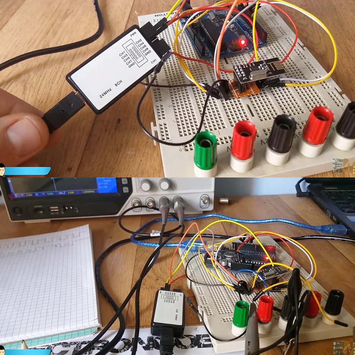 USB Logic Analyzer 24 MHz 8CH UART IIC SPI Debug z kablem mini USB DuPont do Arduino FPGA M100 SCM