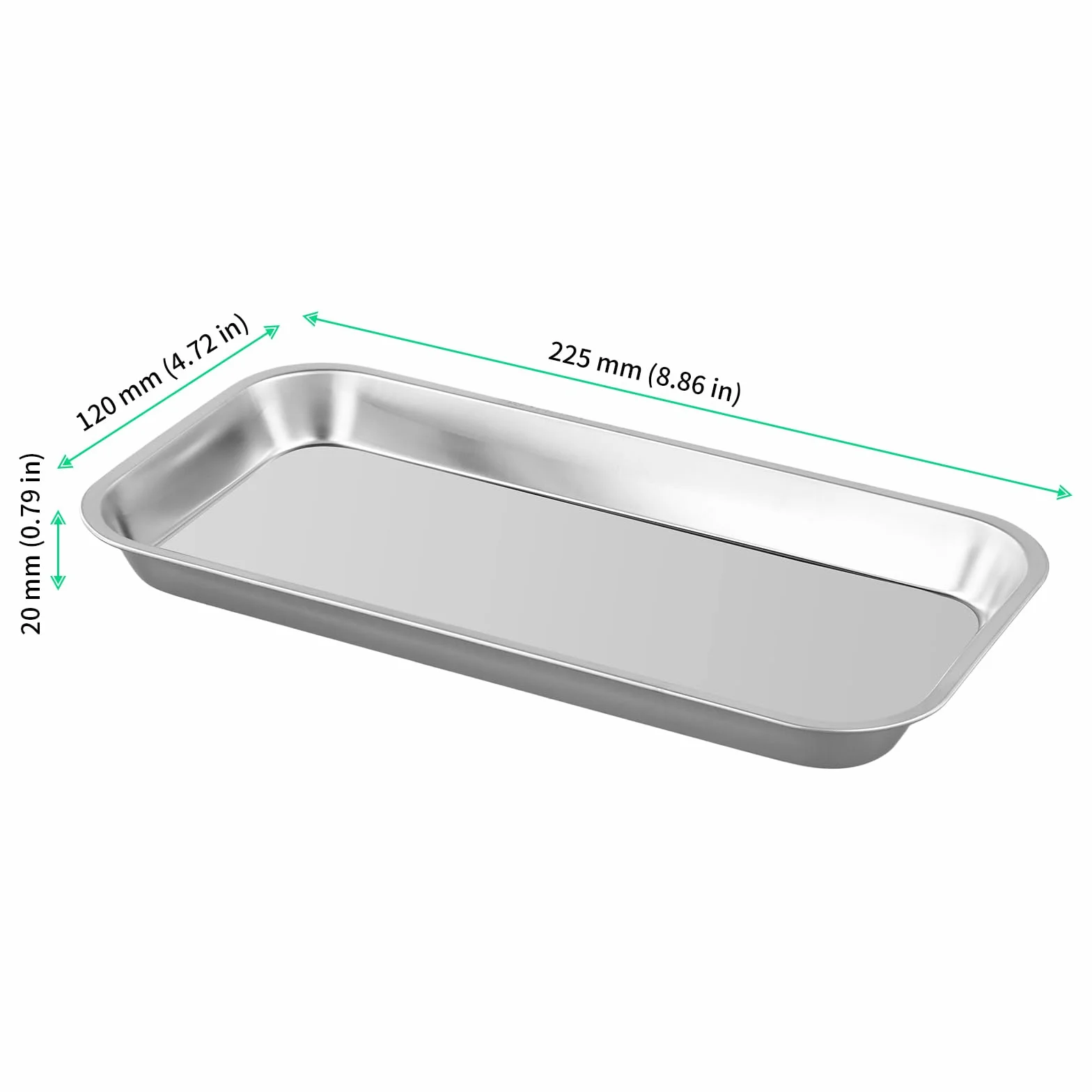 FUNSUEI tace ze stali nierdzewnej prostokątne 22,5 x 12 x 2 cm medyczne laboratoryjne