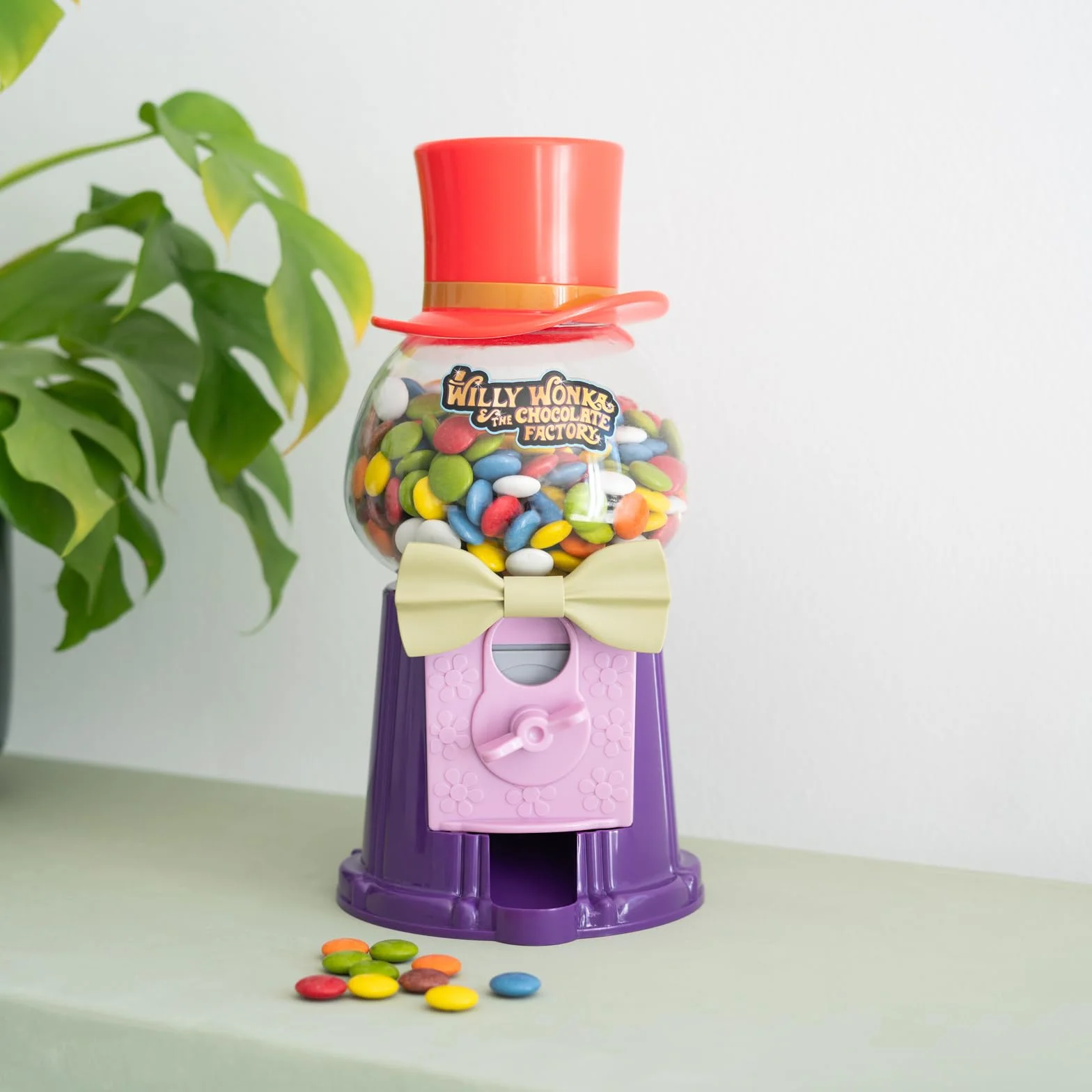 Grupo Erik Willy Wonka Gumball Machine | Willy Wonka & The Chocolate Factory automat | 25,4 x 12,6 x 12,6 cm | Wonka Złoty bilet, fioletowy