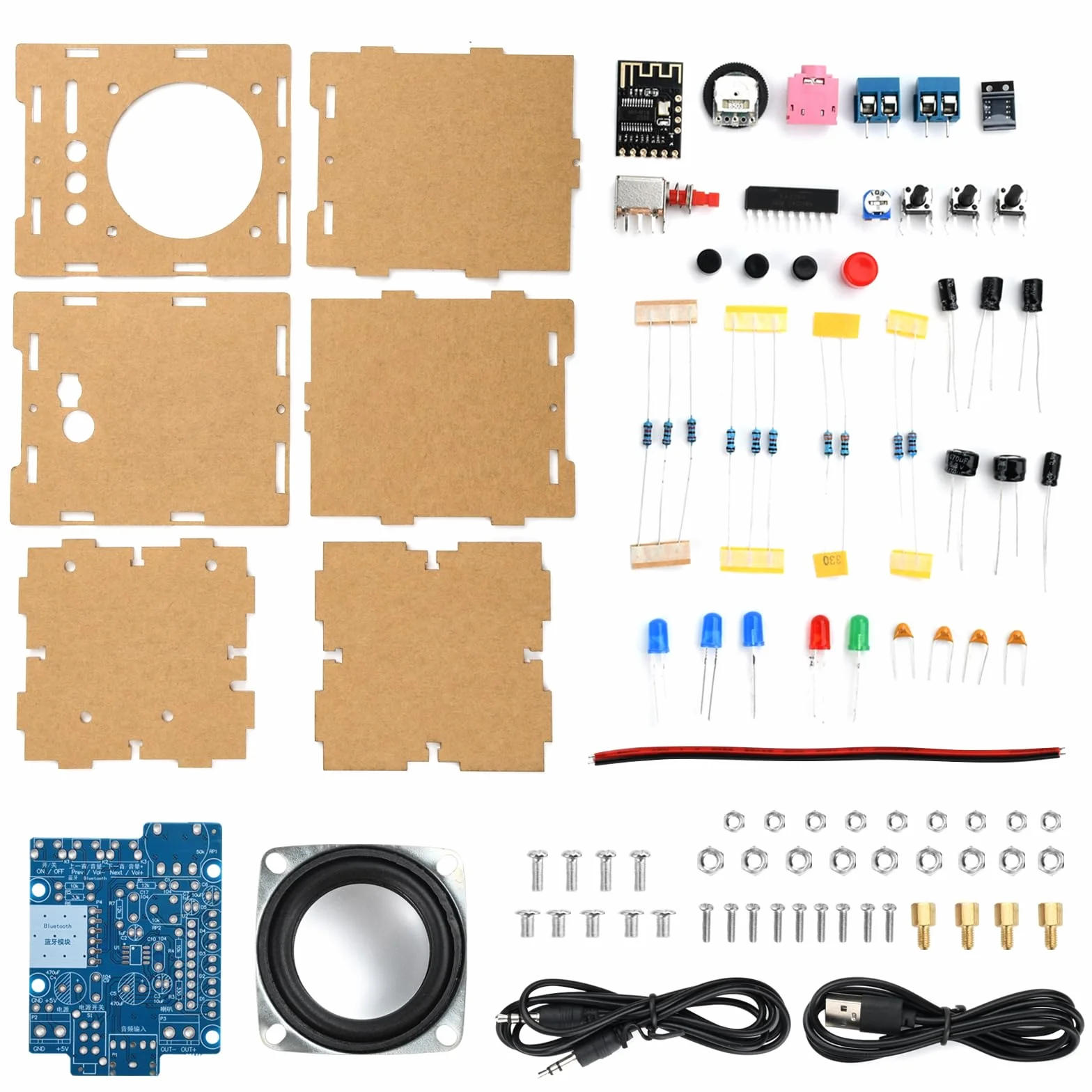 Heemol Mini wzmacniacz audio Production Kit DIY Small Speaker Parts Small Power Amplifier z obudową akrylową