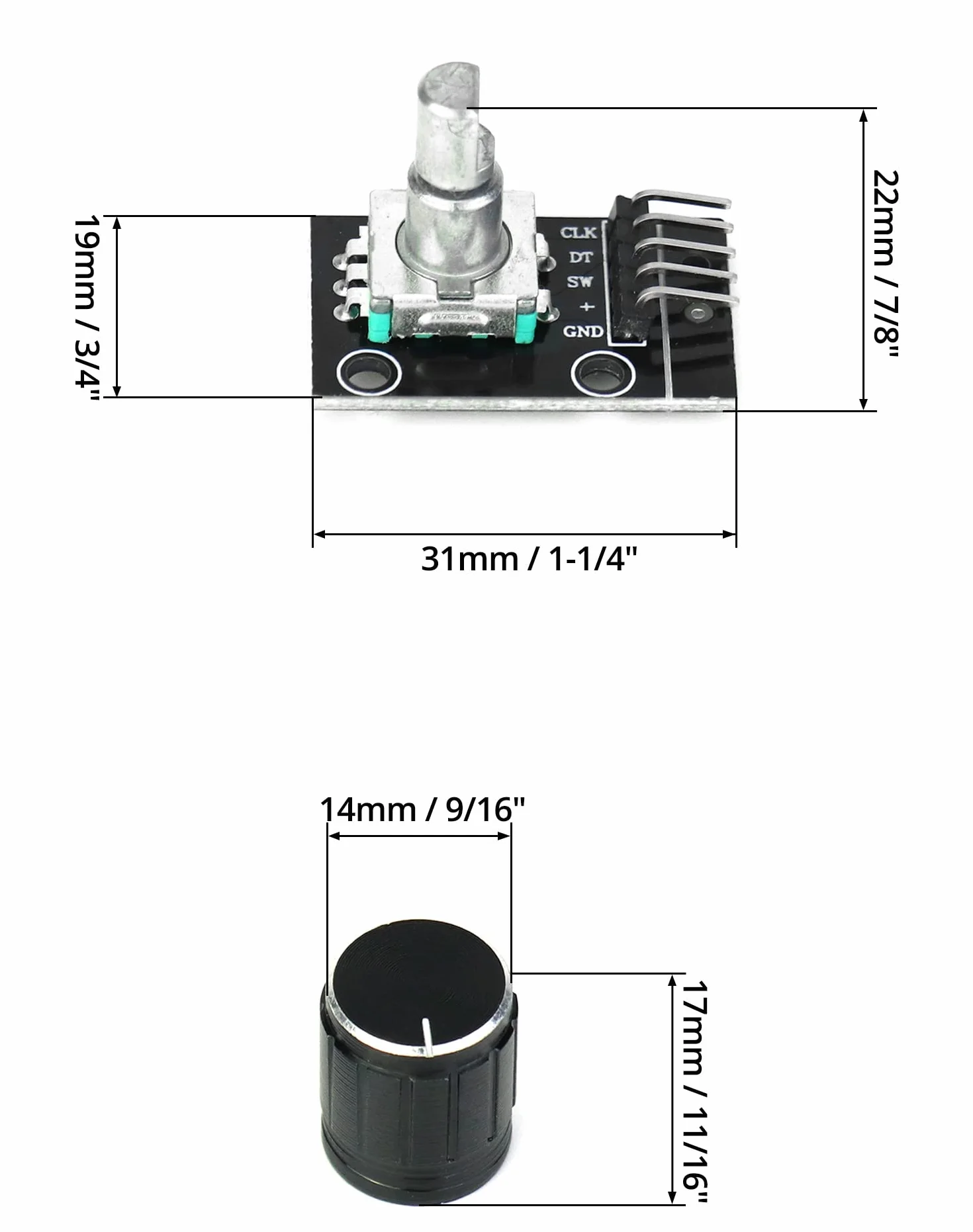 QWORK Moduł enkodera obrotowego KY-040 360 stopni z przyciskiem do Arduino