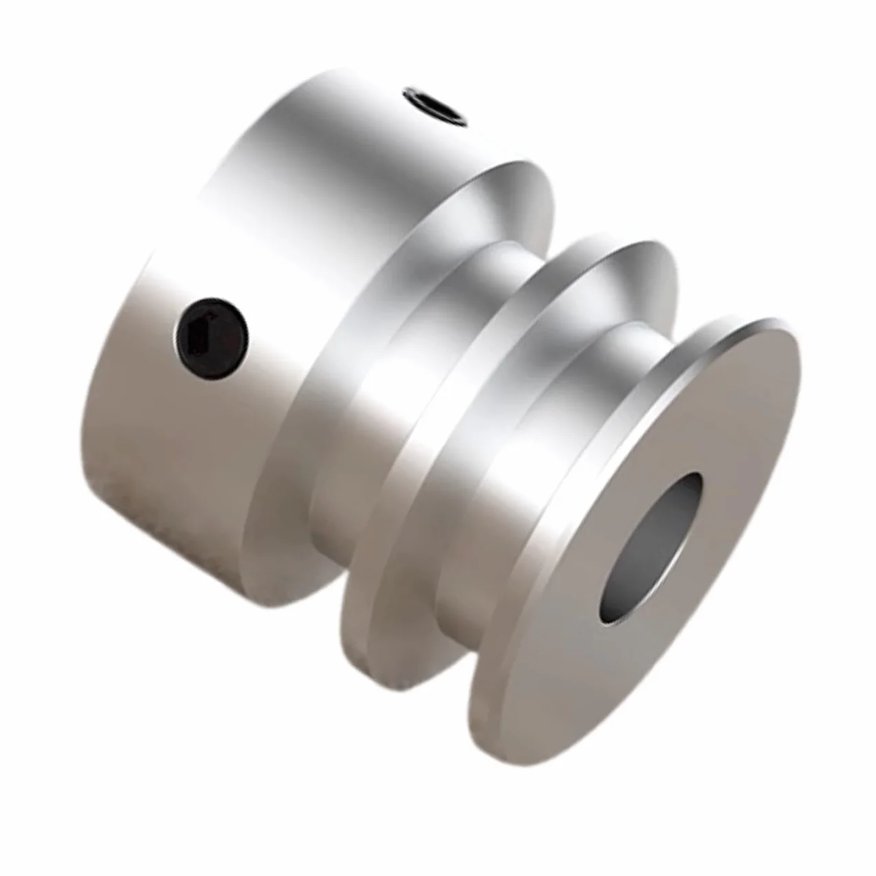 CHANCS Koło pasowe z podwójnym rowkiem ze stopu aluminium 30 mmOD 8 mm stałe koło pasowe z otworem do wału silnika wiertarki 6 mm (1/4") PU okrągły pasek