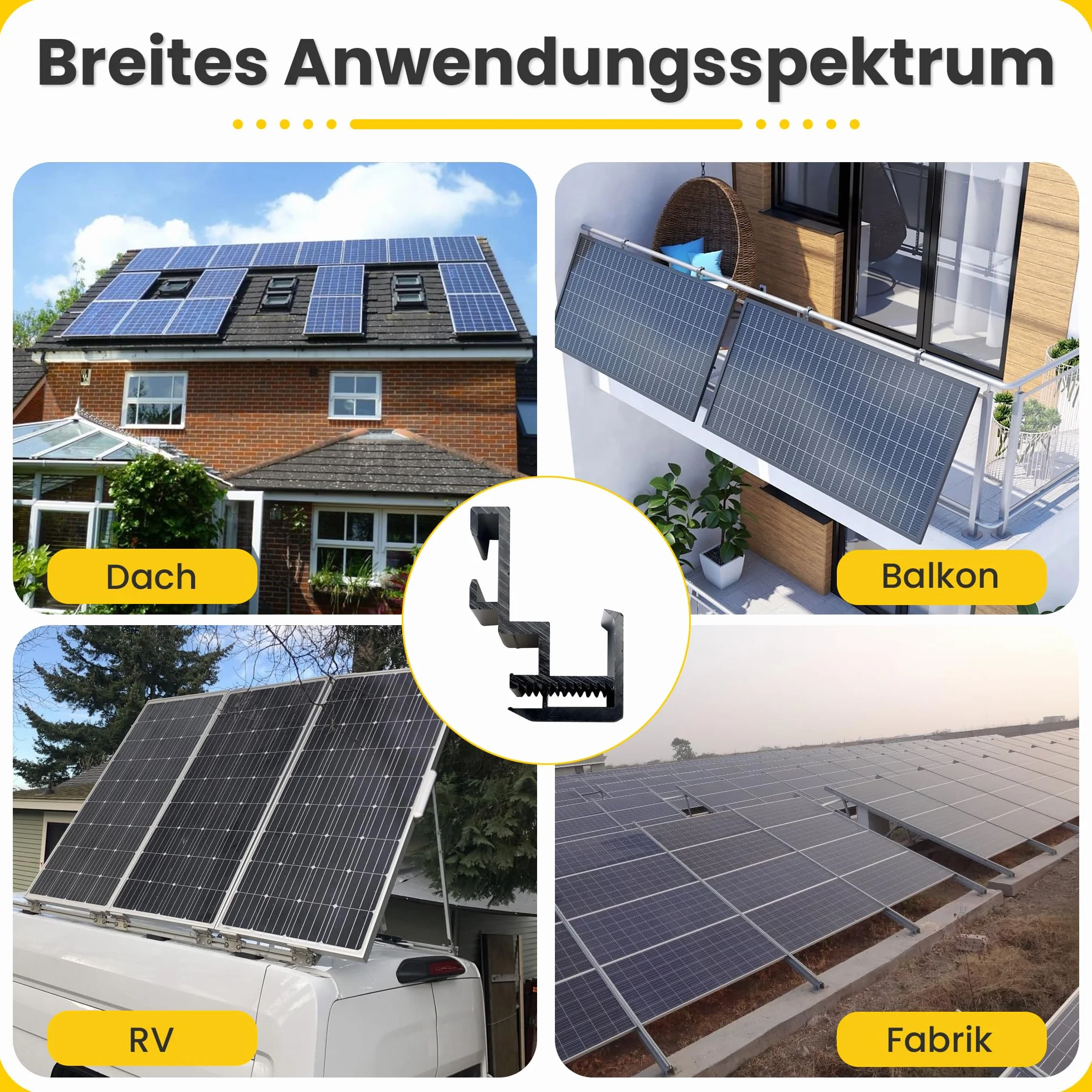 Offgridtec Zacisk mocujący czarny do mikrofalownika moduł solarny 28-50 mm