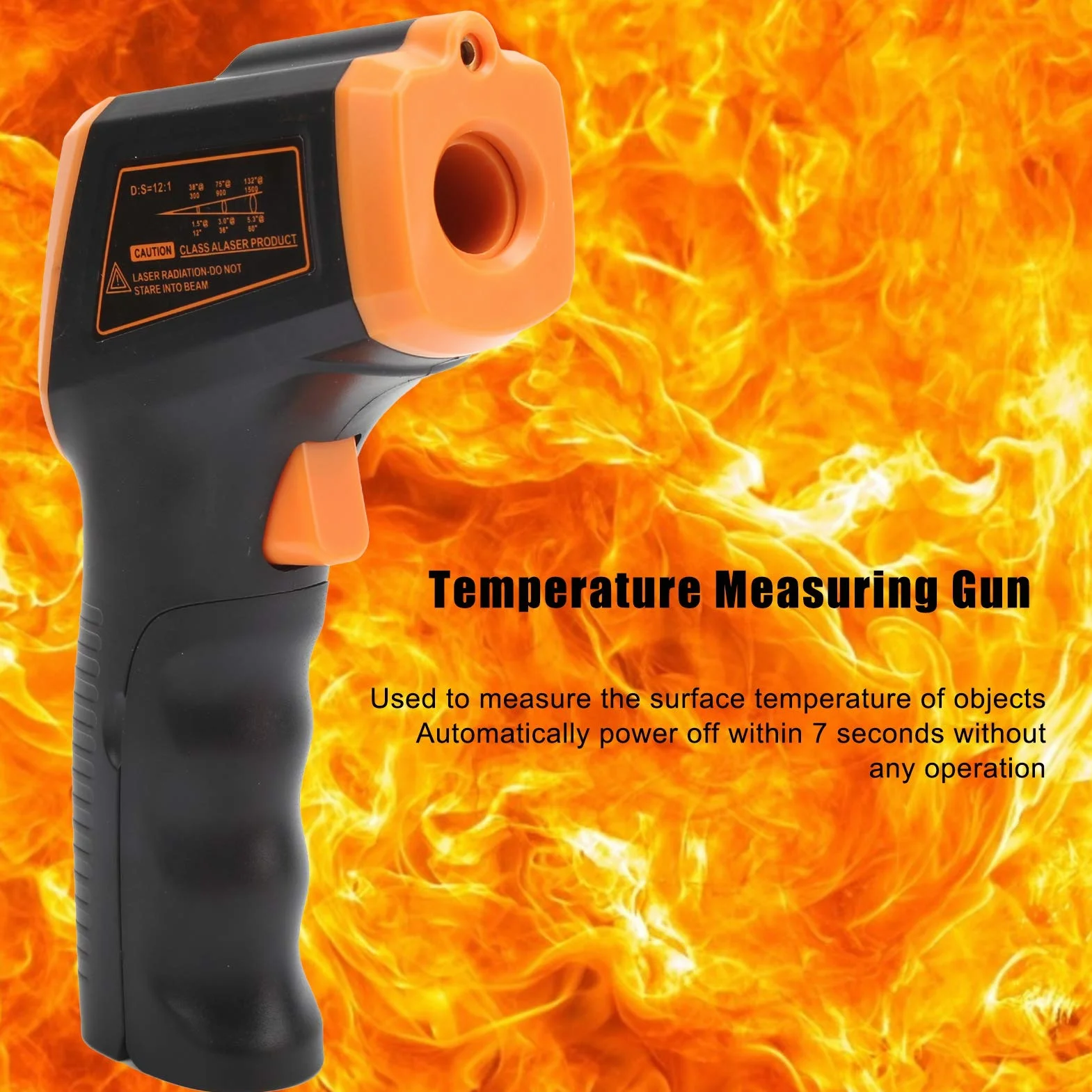Termometr na podczerwień, od -50 ℃ do 600 ℃ ℉ Pistolet do Pomiaru Temperatury Pistolet z Podświetleniem, Bezdotykowy Termometr na podczerwień Pistolet do Pomiaru Temperatury