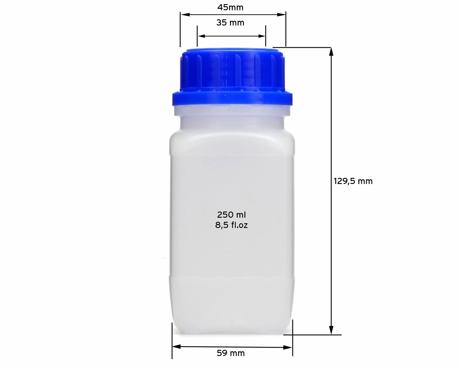 Parent butelki z szeroką szyjką z niebieską pokrywką 250 ml 3 X