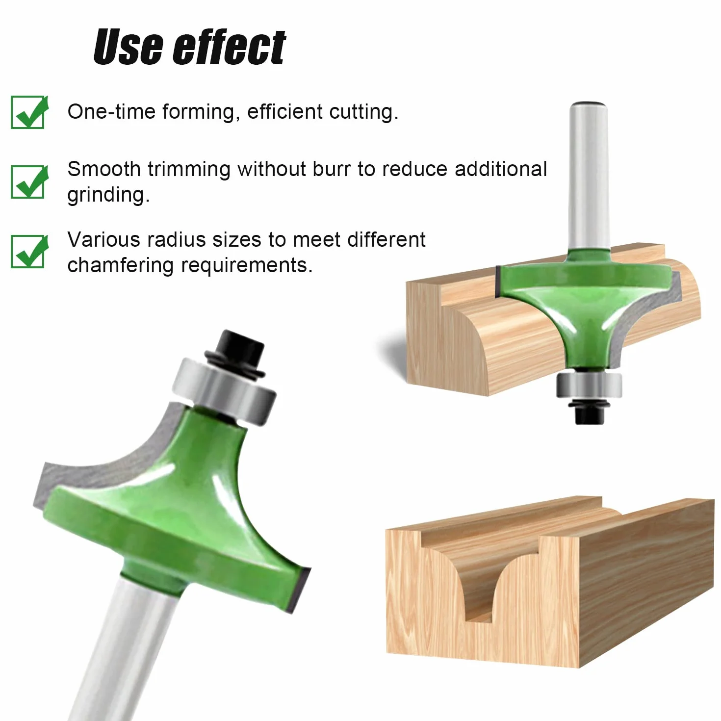 6 sztuk frez do frezarki górnowrzecionowej 8 mm, zestaw frezów promieniowych z łożyskiem kulkowym, głowica okrągła do ciesielstwa, fazowania, obróbki drewna