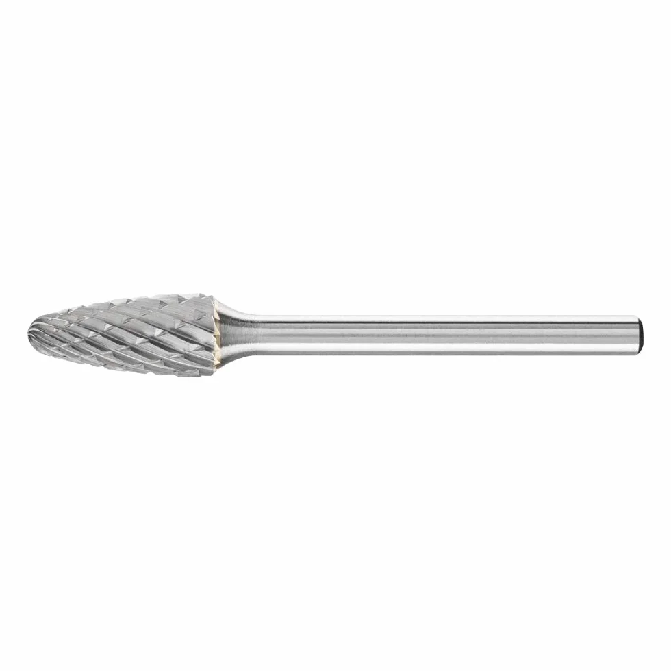 PFERD Sztyft frezujący HM, okrągły kształt łuku, uzębienie 3 PLUS, trzpień Ø 6 mm, trzpień ø 3 mm, długość 43 mm, 21230083 – do uniwersalnego zastosowania na najważniejszych materiałach przemysłowych