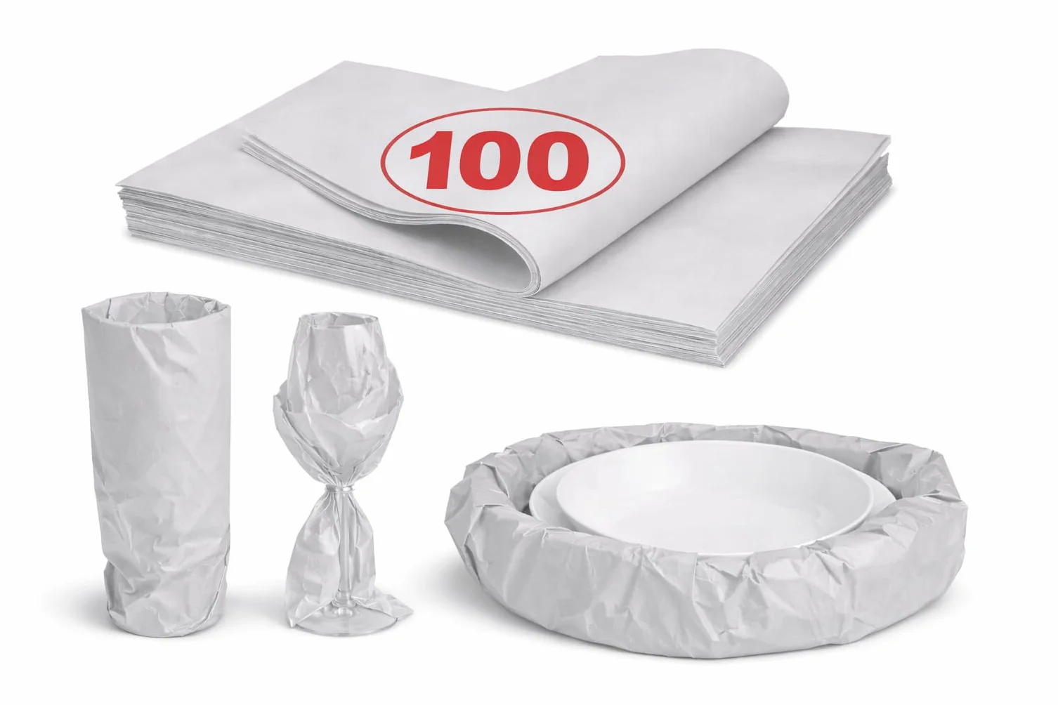 Papier do pakowania, papier przeprowadzkowy, do pakowania 60 g/m², 50 x 35 cm, opakowania do owijania, napełniania kartonów, pakowania i przechowywania delikatnych przedmiotów (100 szarych