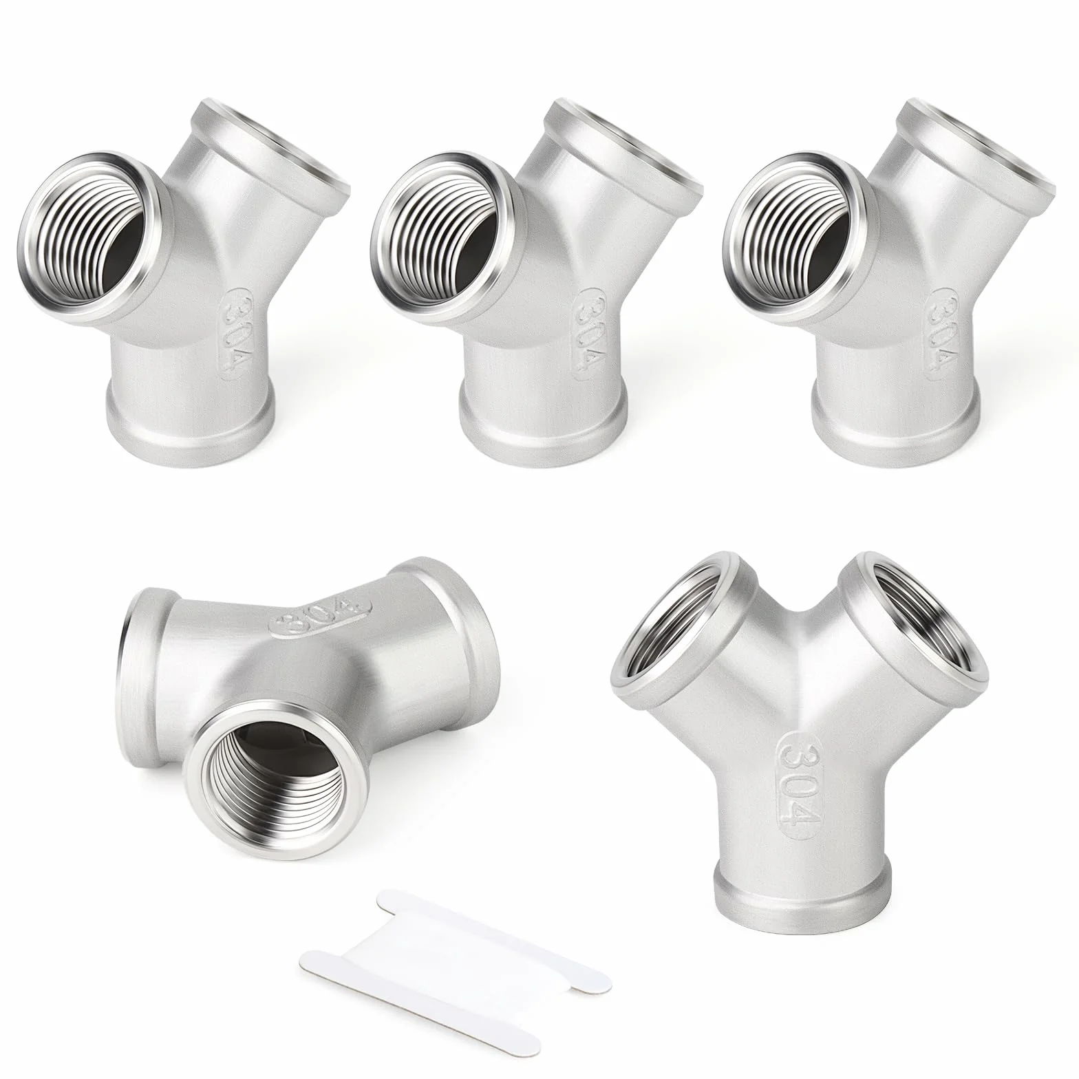 5 sztuk 1/2" BSP gwint wewnętrzny 304 stal nierdzewna 3-drożny kształt Y element łączniki rurowe