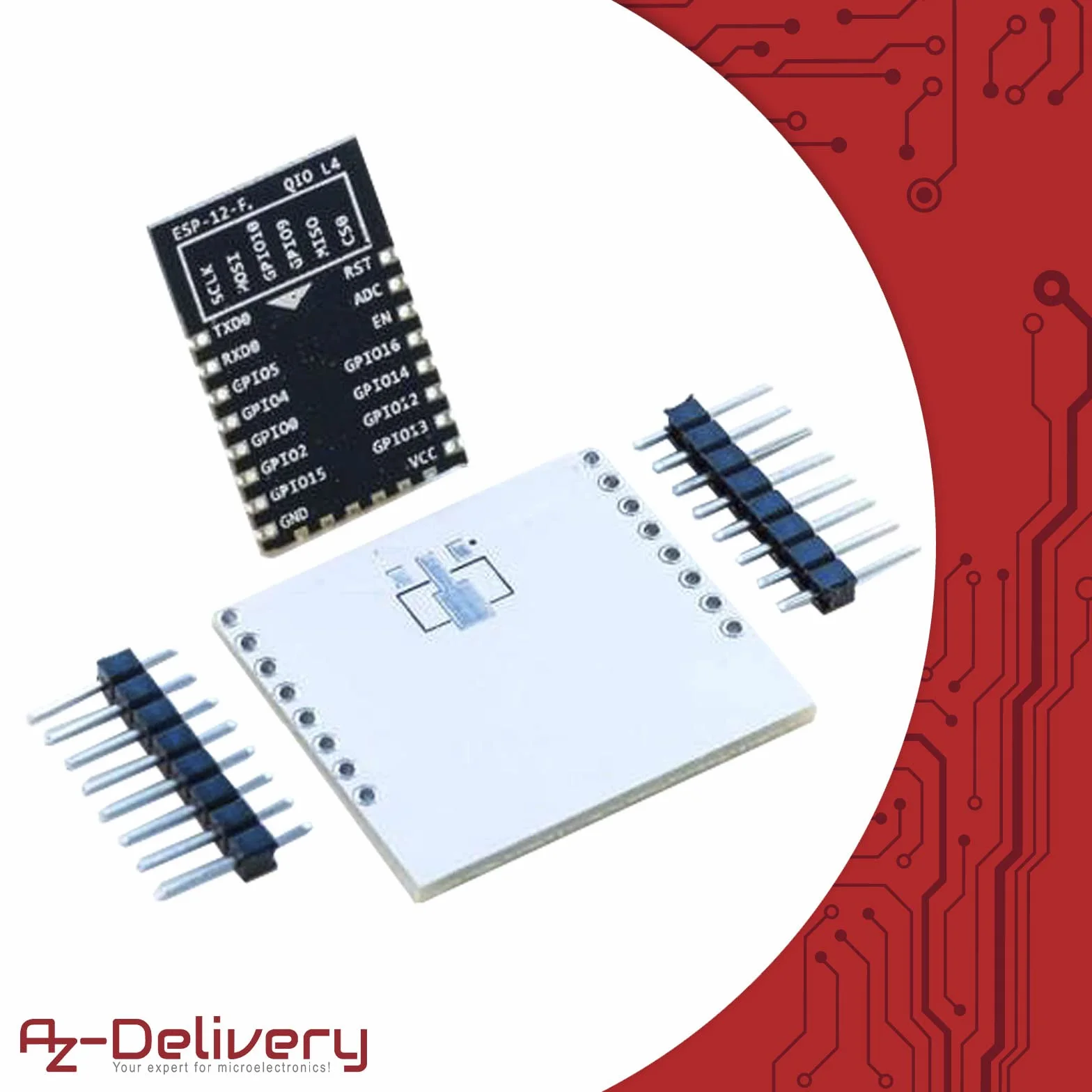 AZDelivery 5 x ESP8266 ESP-12F ulepszona wersja do ESP-12E WLAN WIFI moduł z płytą adaptera kompatybilny z Arduino w tym e-Book!