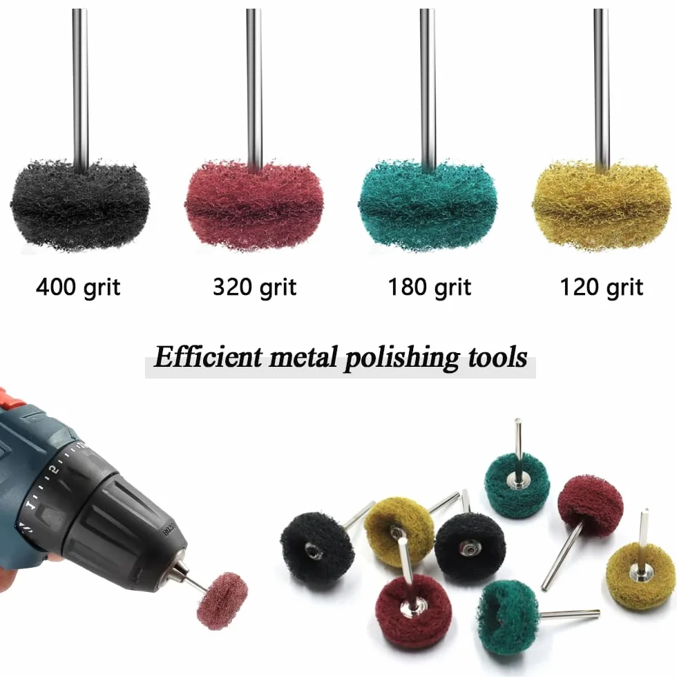 80 sztuk/4 kolorowe ściernice polerskie 25 mm ziarnistość 120/180/320/400, materiały ścierne, koła do narzędzi obrotowych do polerowania i szlifowania
