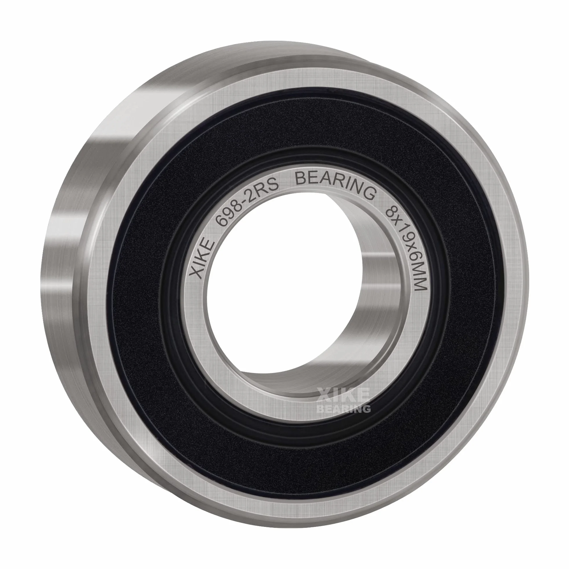 XiKe 10 sztuka 698-2RS Uszczelnione łożyska kulkowe 8x19x6mm, wustronne uszczelnienie gumowe i stal chromowa, 698RS Miniaturowe łożyska kulkowe zwykłe.