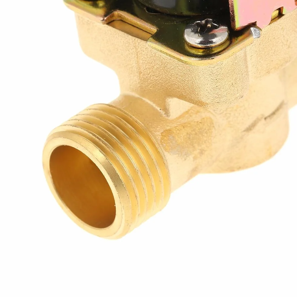 Mosiężny elektromagnetyczny zawór elektryczny 12V, 1/2 "DC 12V normalnie zamknięty mosiężny elektromagnetyczny do kontroli wody