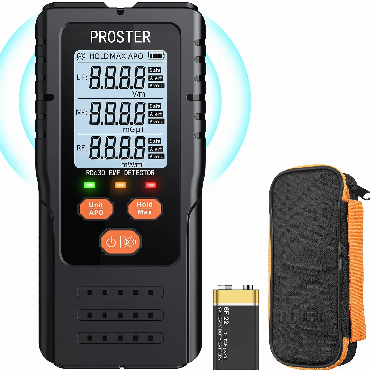 Proster EMF cyfrowy detektor promieniowania 3 w 1 EF RF MF do inspekcji WiFi 5G