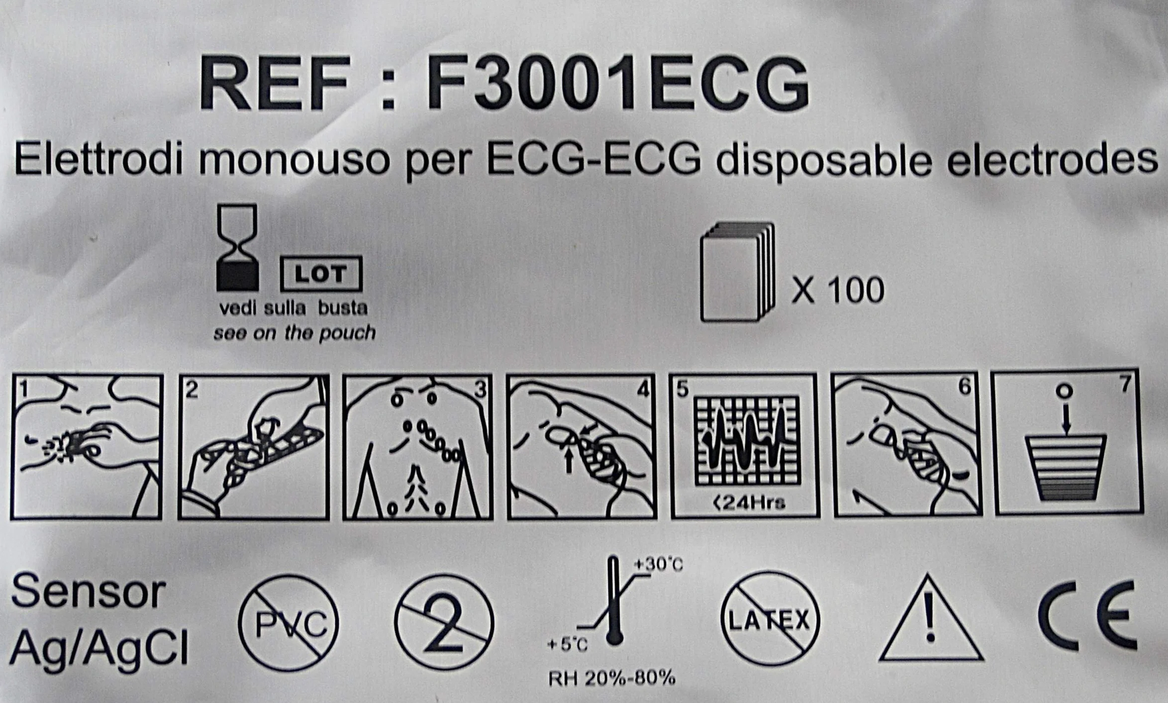 Fiab f3001ecg elektrody A znaczek listowy jednodniowy do ECG, 23 x 34 mm