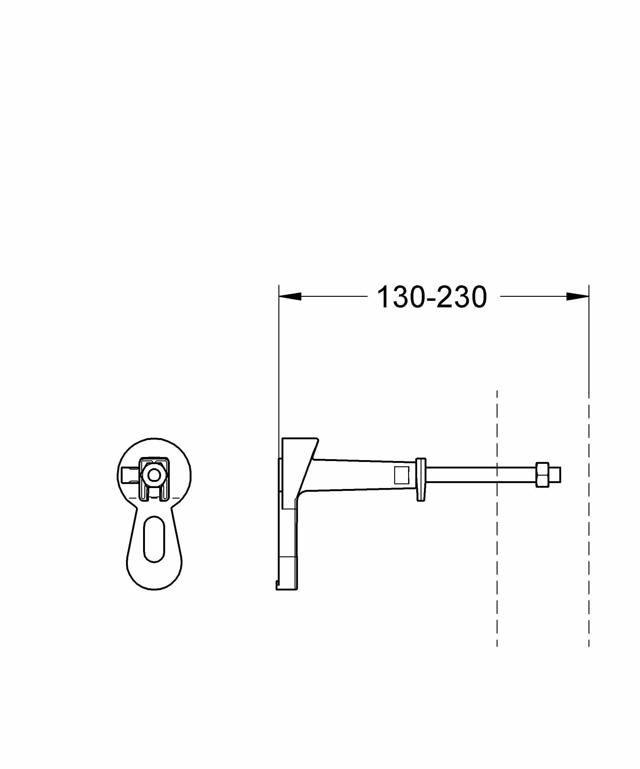 GROHE 3855800M | Rapid SL wspornik ścienny przedni - srebrny